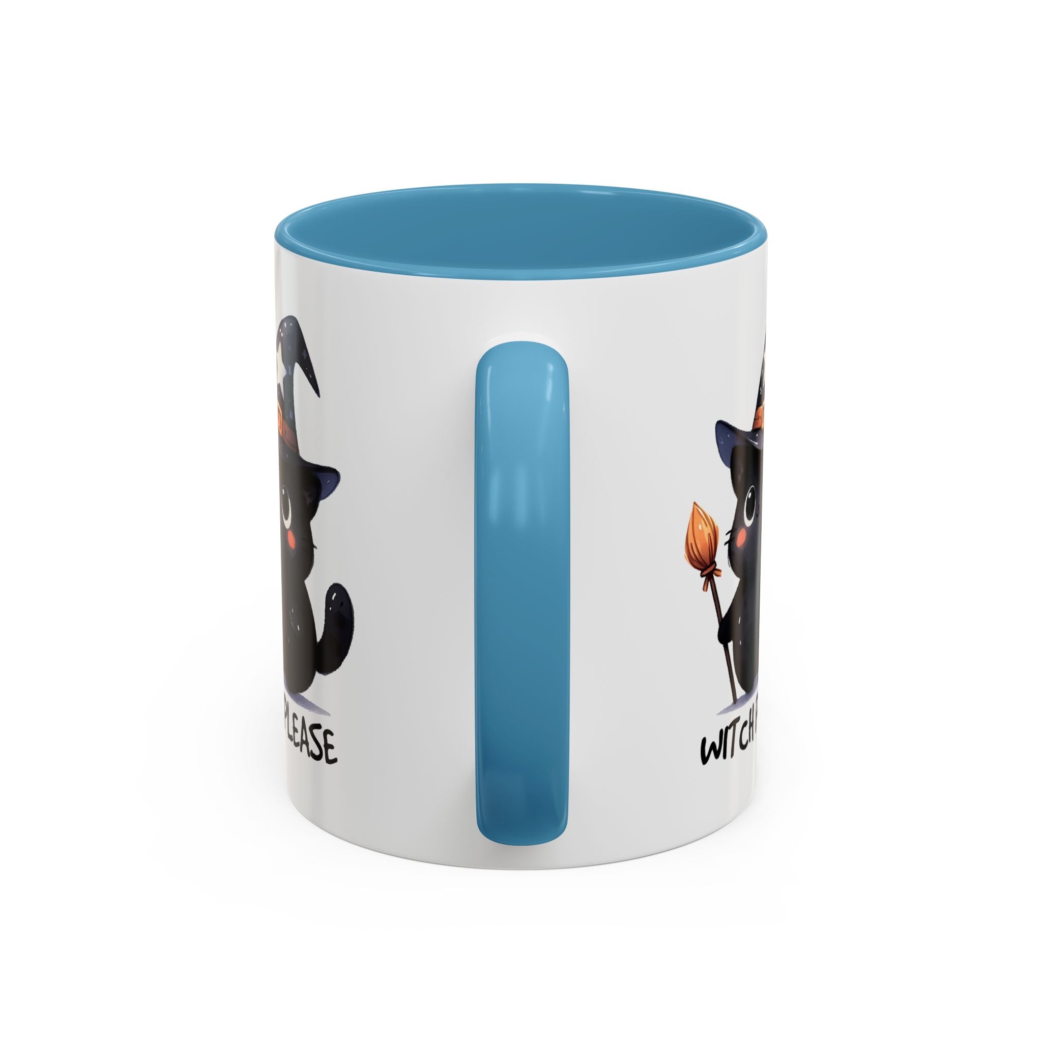 Cute Witch Cat Coffee Mug - Perfect for Halloween, Cat Lover Gift, Witch Please Design, Black Cat Mug, Cozy Drinkware