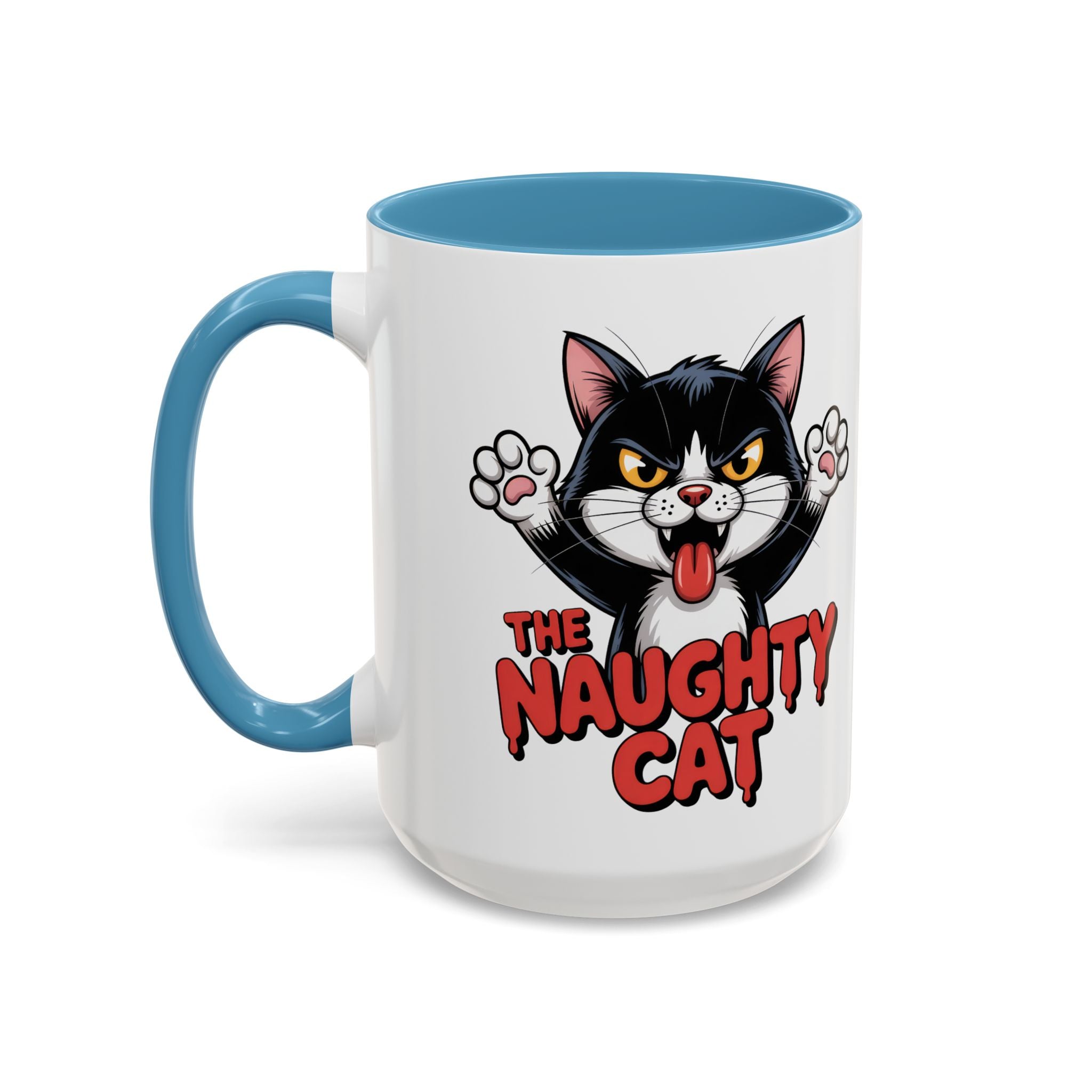 The Naughty Cat Accent Coffee Mug — Funny Cat Lover Gift (11/15oz)