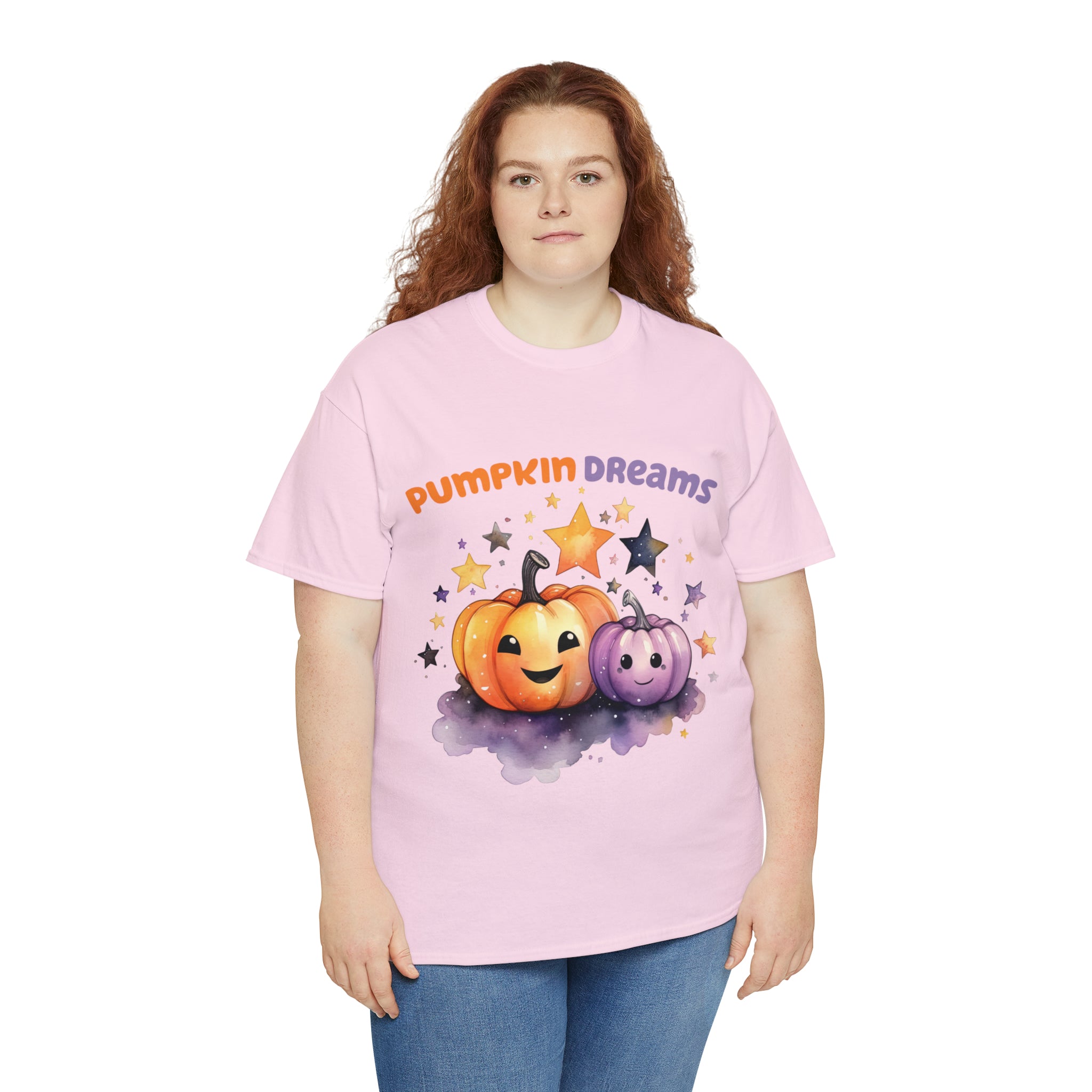 Halloween t shirt pumpkin dreams pastel colors gift for whole family fall fun stocking stuffer Unisex Heavy Cotton Tee