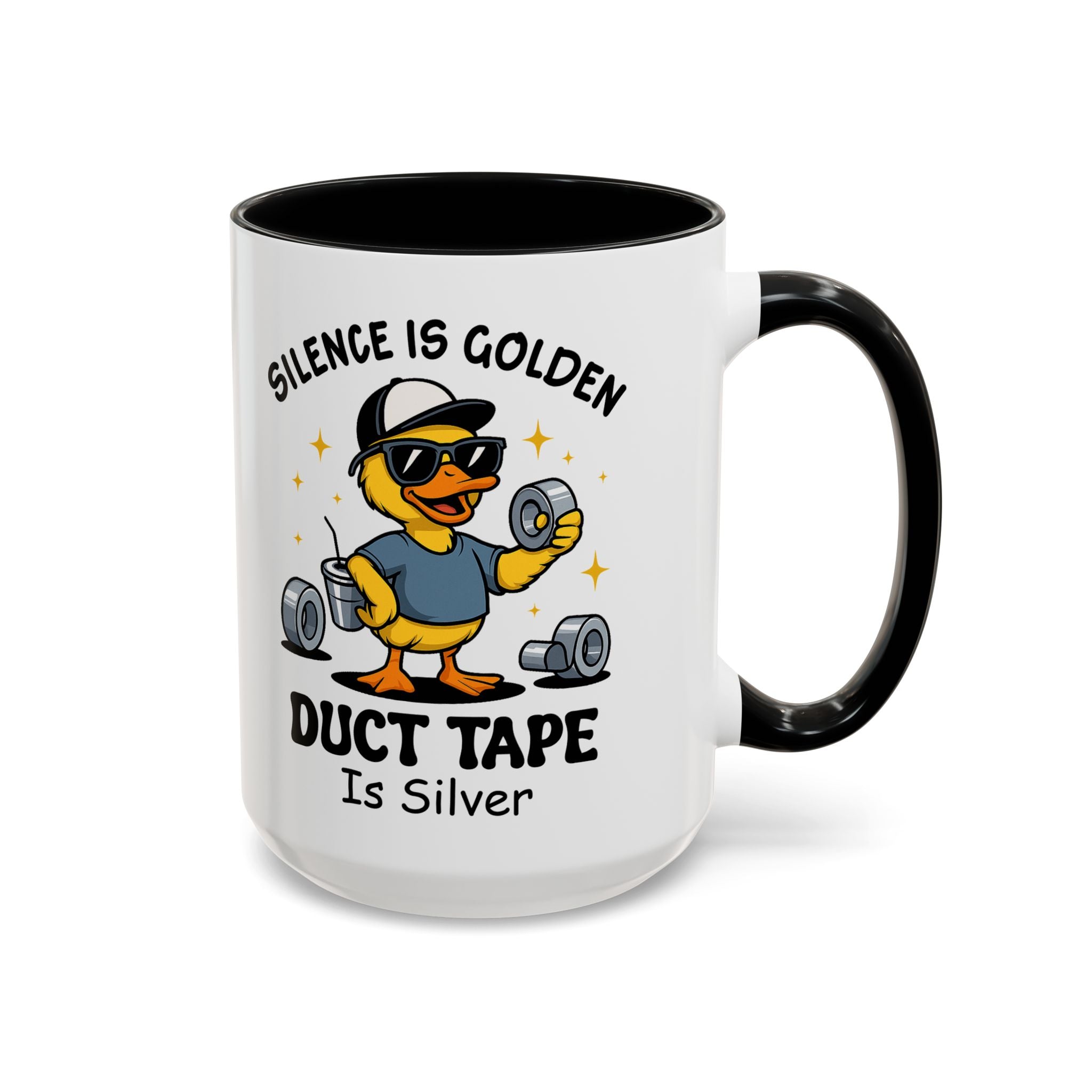 Silence Is Golden Duct Tape Is Silver Mug — Funny Duck Repair Coffee Mug (11/15 oz)