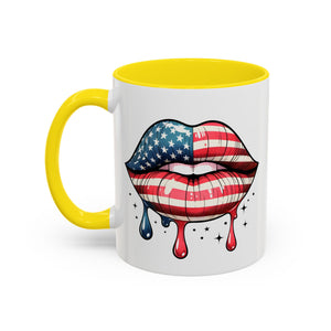 Patriotic Lip Print Coffee Mug – 11oz & 15oz