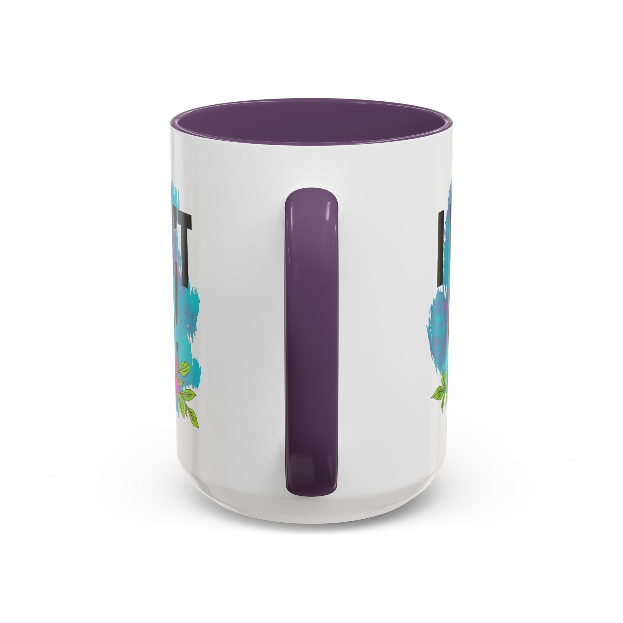 I Don't Care! Floral Accent Coffee Mug - 11oz & 15oz sarcasm funny