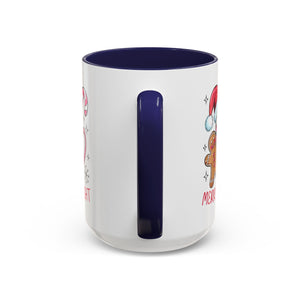 Festive Gingerbread Coffee Mug, Christmas Gift, Holiday Coffee Cup, Merry & Bright Mug, Winter Mug, Hot Chocolate Holder