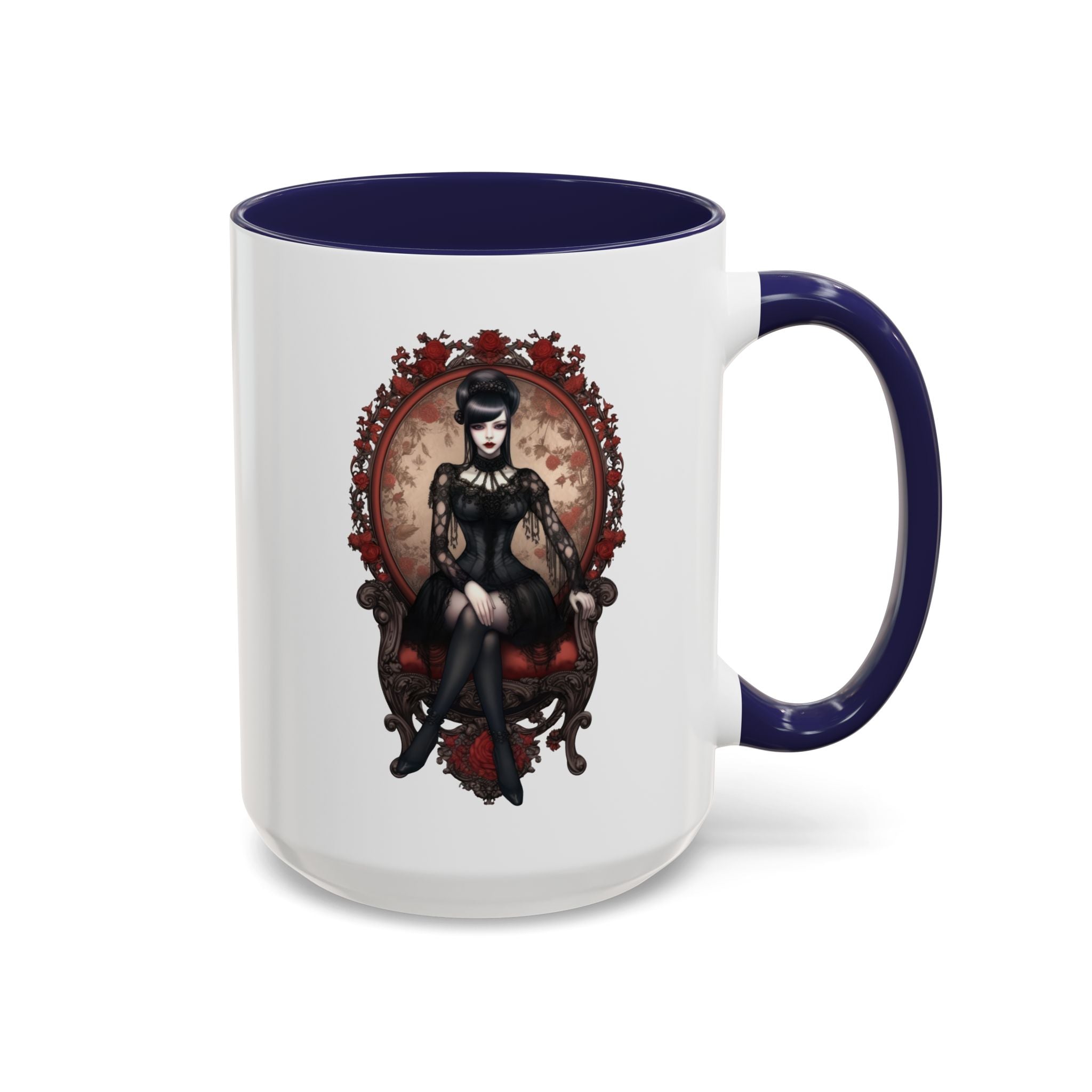 Gothic Elegance Coffee Mug - Unique Black Accent Mug for Witchy Vibes, Perfect Gift for Halloween, Goth Decor, Coffee Lovers, & Spooky