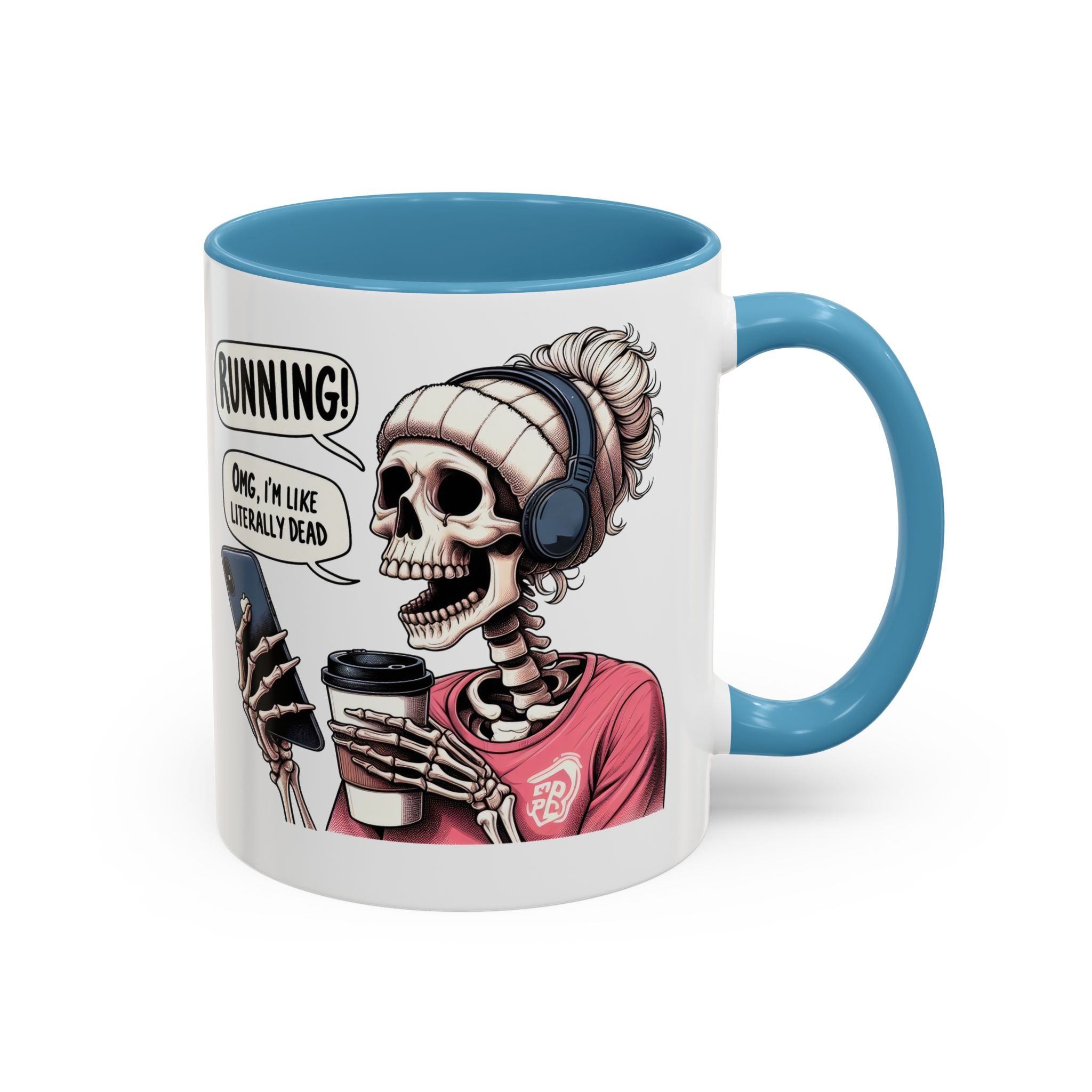 Running Skeleton Coffee Mug - Perfect for Fitness Lovers, Halloween Decor, Gift for Runners, Funny Tea Cup, Workout Enthusiast