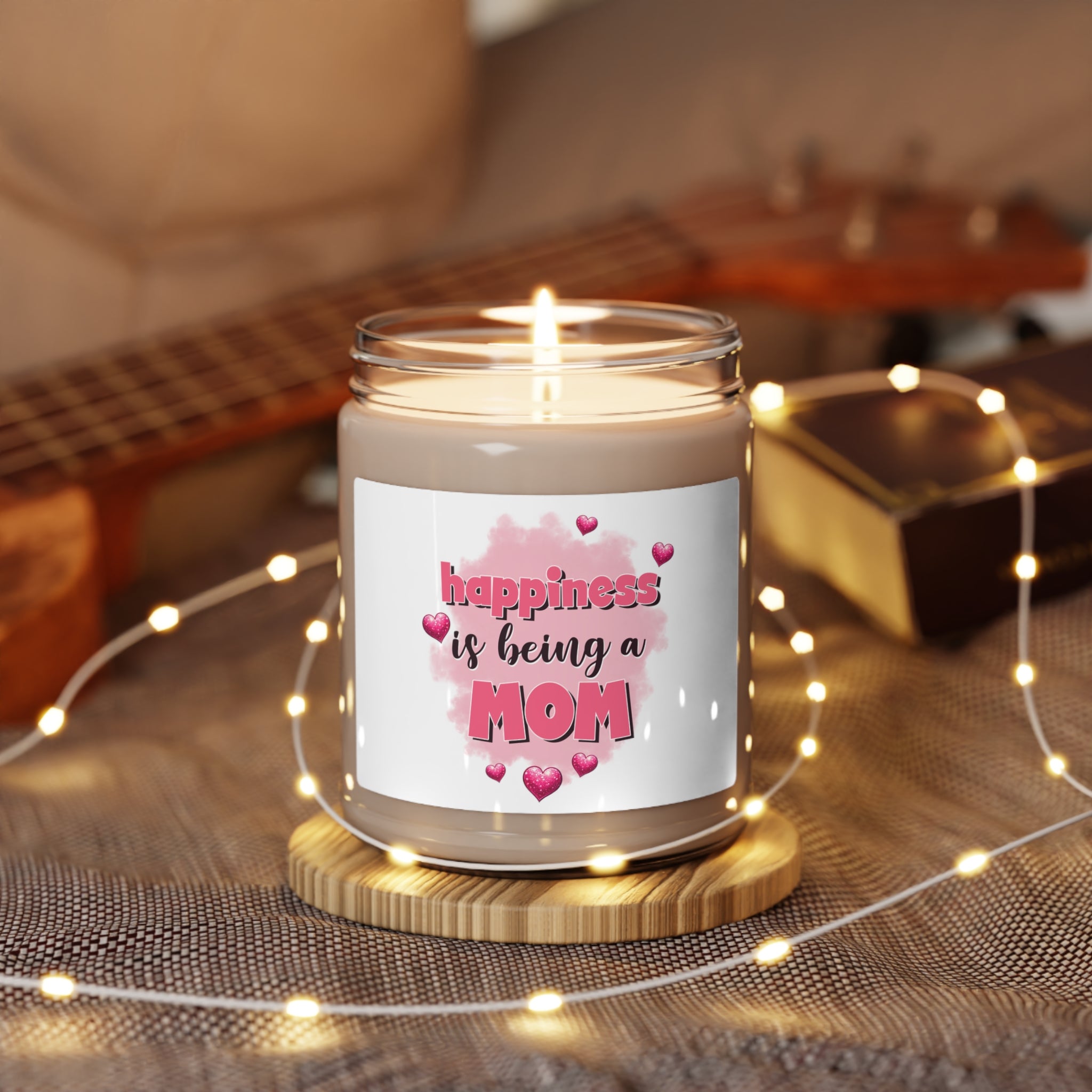 happiness is being a mom mother's day gift  Scented Soy Candle, 9oz