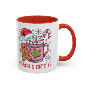 Festive Gingerbread Coffee Mug, Christmas Gift, Holiday Coffee Cup, Merry & Bright Mug, Winter Mug, Hot Chocolate Holder