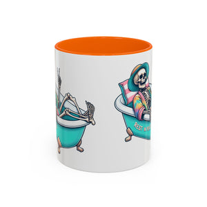 Rest in Peace Skeleton Coffee Mug - Fun Halloween Gift, Unique Home Decor, Hilarious Office Cup, Quirky Birthday Present, Spooky