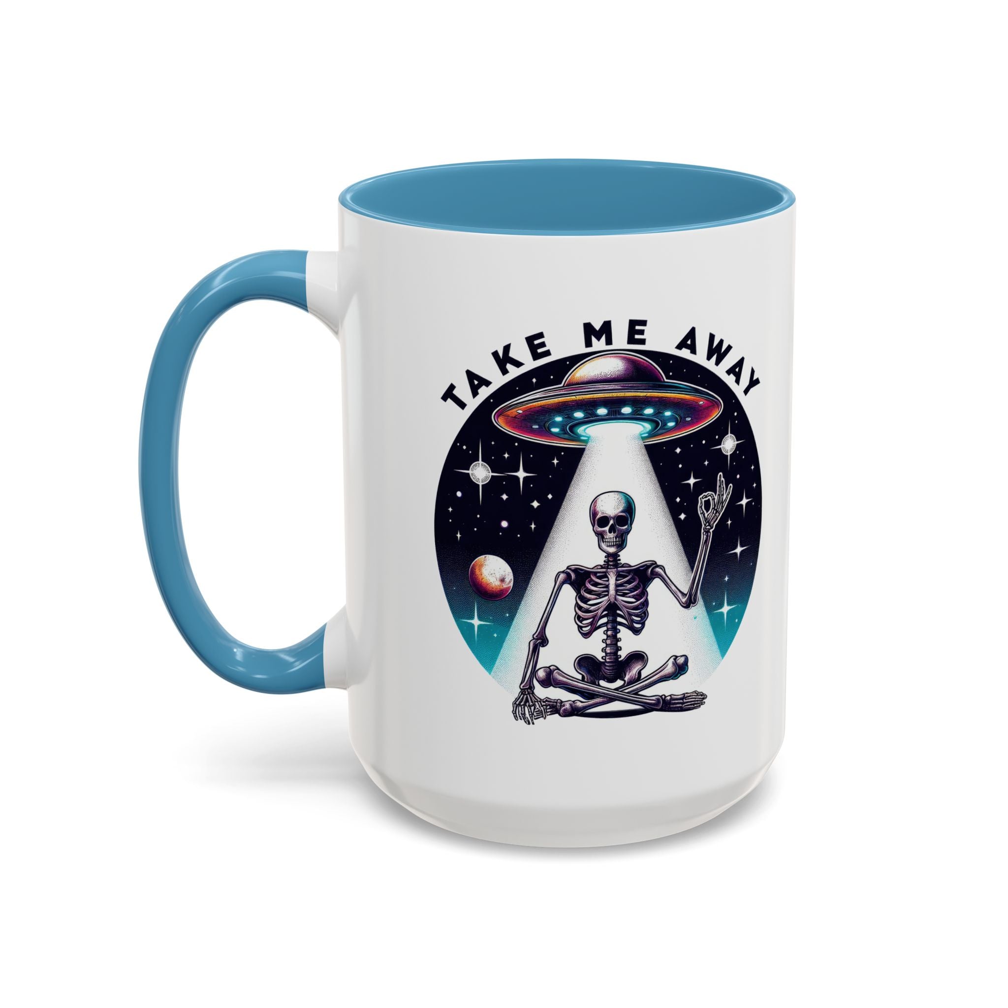 Galactic Skeleton Coffee Mug, Take Me Away Mug, Space-Themed Mug, Unique Gift for alien Lovers, Sci-Fi Cafe Mug