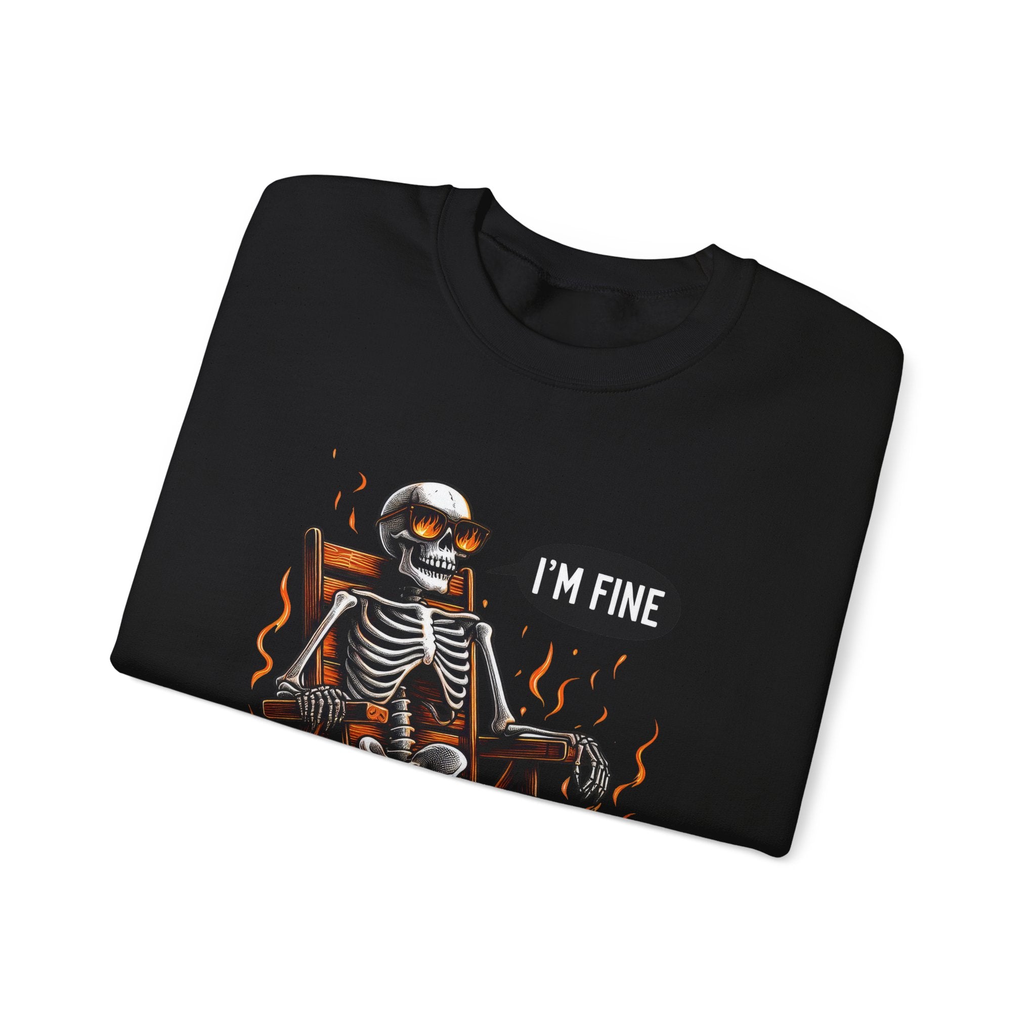 Chill Vibes Skeleton Sweatshirt, Unisex Crewneck, Perfect for Halloween, Casual Wear, Gift for Friends, Cozy Lounge Wear