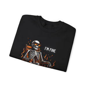 Chill Vibes Skeleton Sweatshirt, Unisex Crewneck, Perfect for Halloween, Casual Wear, Gift for Friends, Cozy Lounge Wear