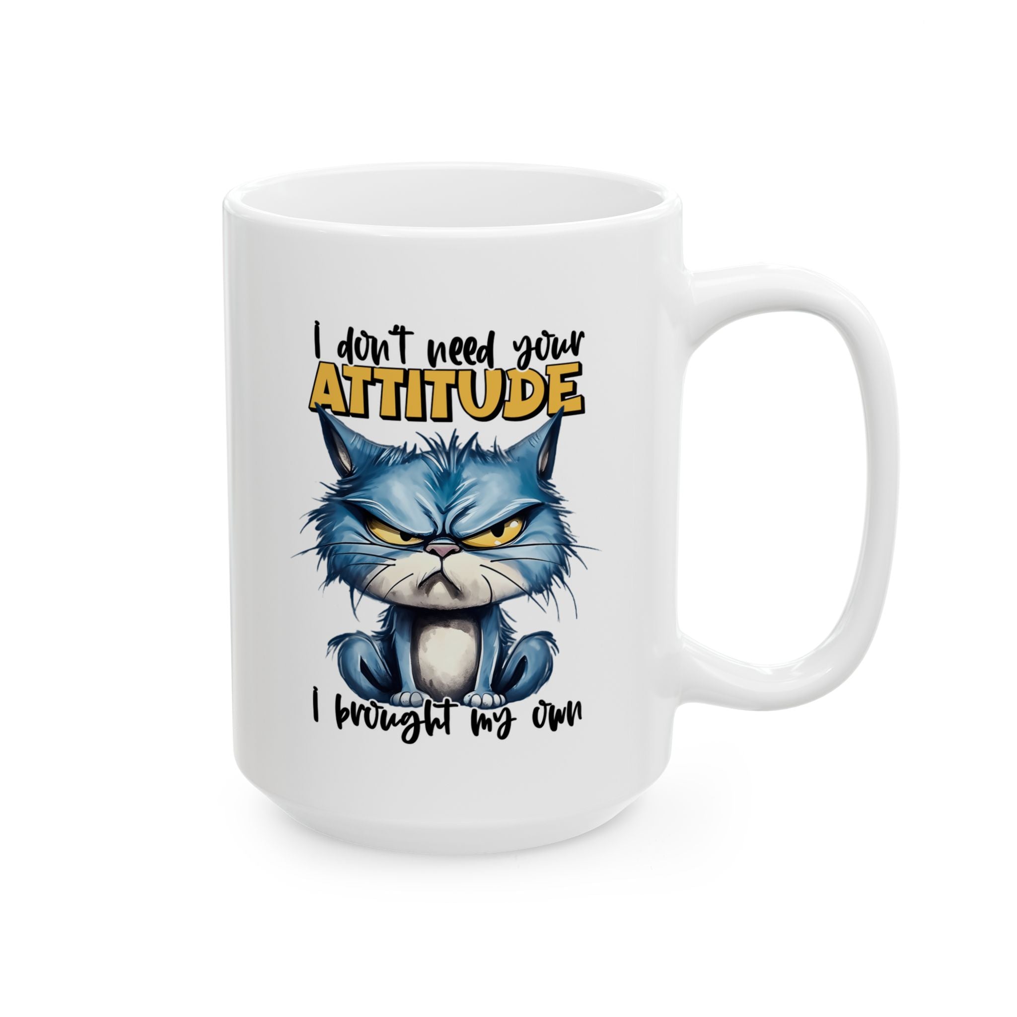 funny cat attitude coffee Mug: "Love Your Attitude"  Coffee Cup, Cat Lover Gift, Pet Owner Mug, Unique  Drinkware, Gift for Pet Lovers