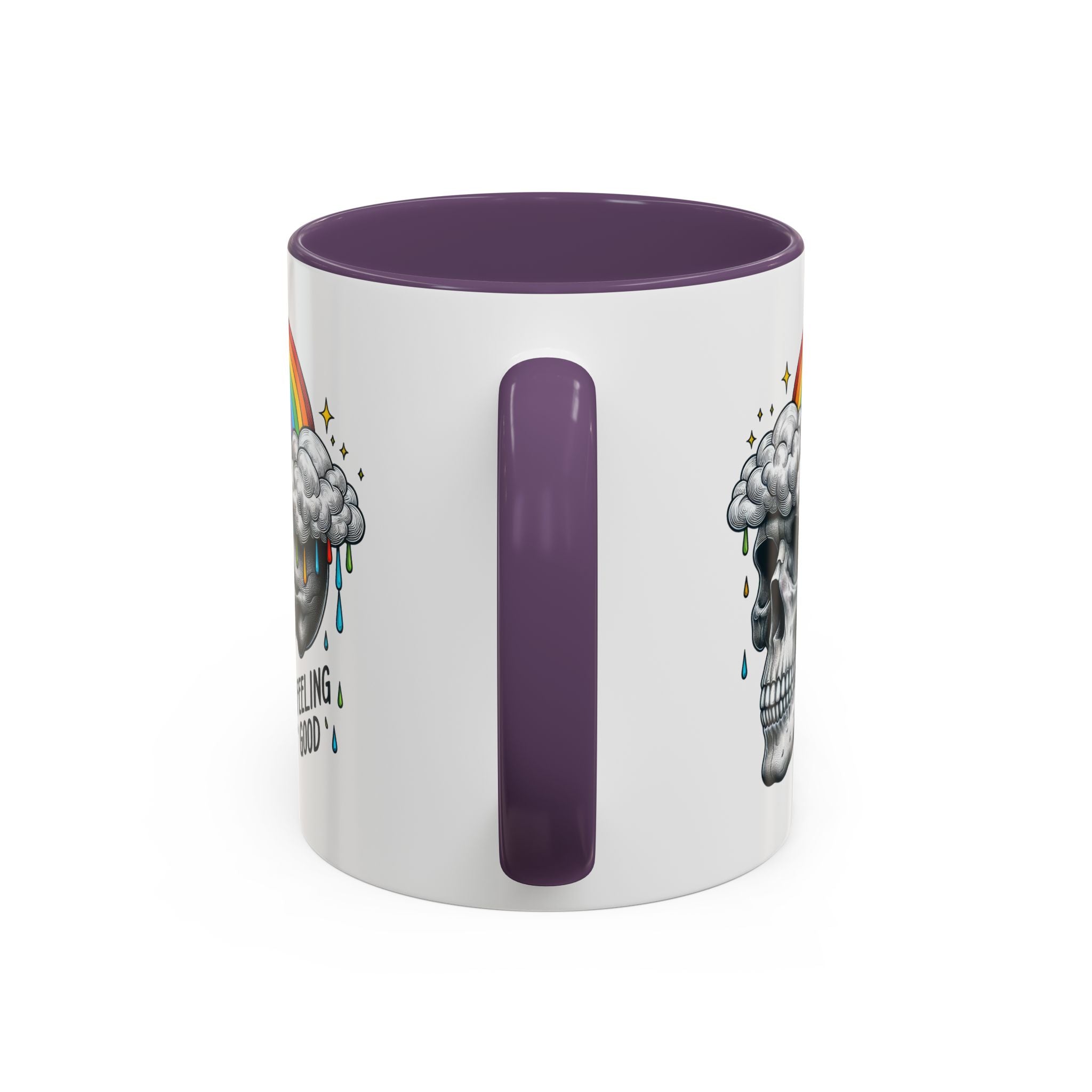 Skull Rainbow Coffee Mug, Unique Gift for Coffee Lovers, Halloween Decor, Daily Motivation Mug, Fun Skull Design