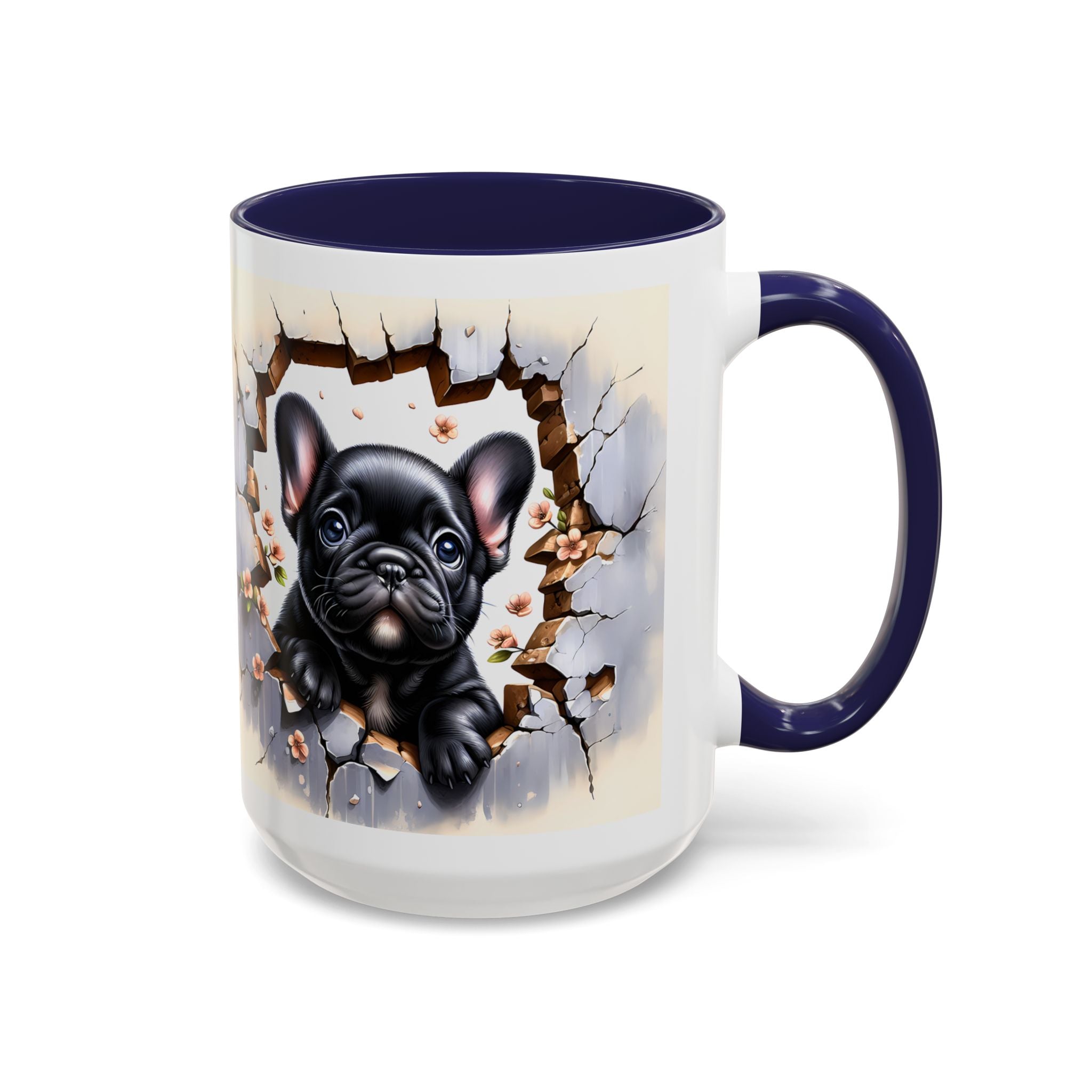 Cute French Bulldog Accent Coffee Mug, Pet Lover Gift, Dog Lover Mug, Home Office Coffee Cup, Unique Animal Print Mug