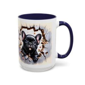 Cute French Bulldog Accent Coffee Mug, Pet Lover Gift, Dog Lover Mug, Home Office Coffee Cup, Unique Animal Print Mug