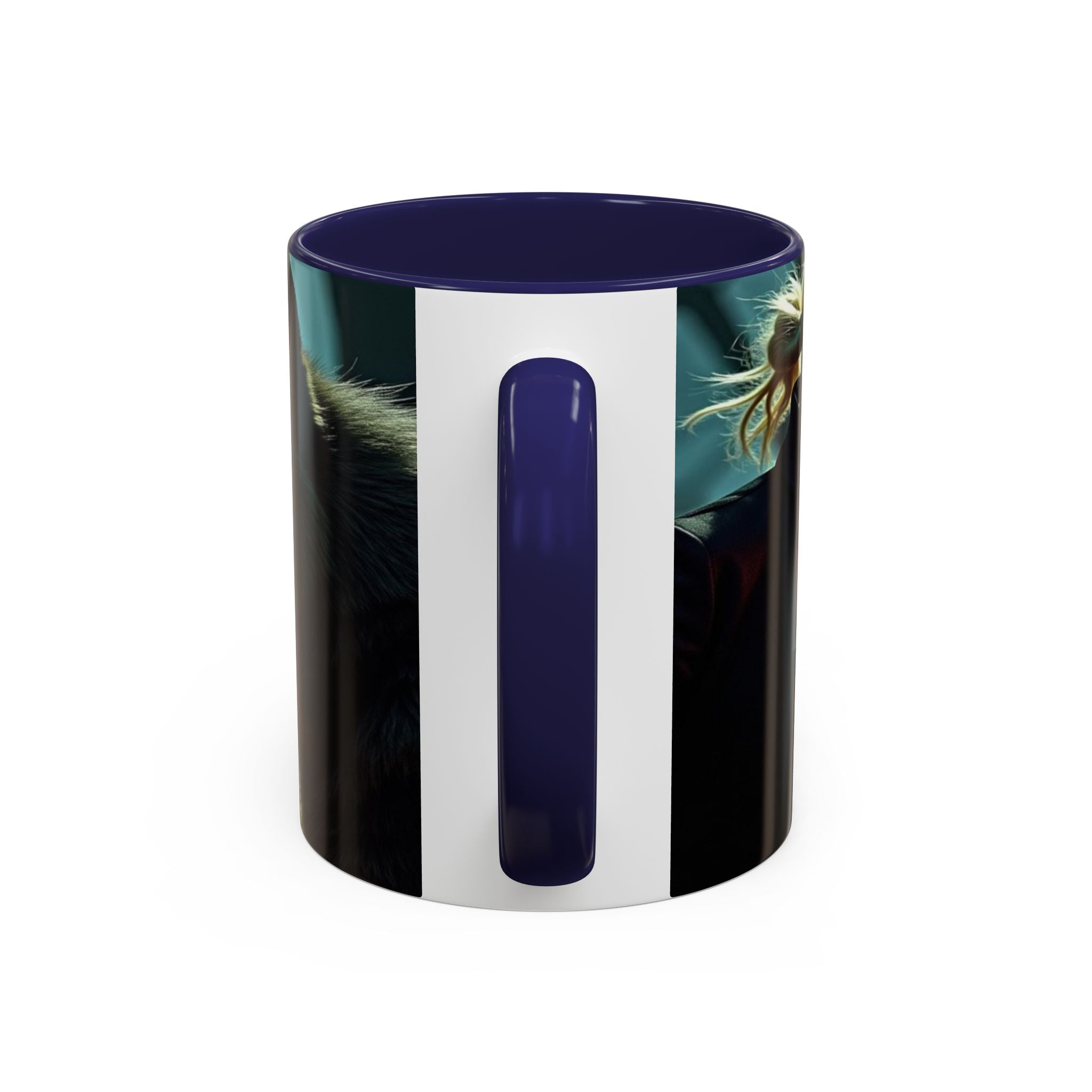 woman vampire and Fierce Werewolf Coffee Mug - 11 & 15oz Accent Mug for horror art lovers