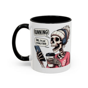 Running Skeleton Coffee Mug - Perfect for Fitness Lovers, Halloween Decor, Gift for Runners, Funny Tea Cup, Workout Enthusiast