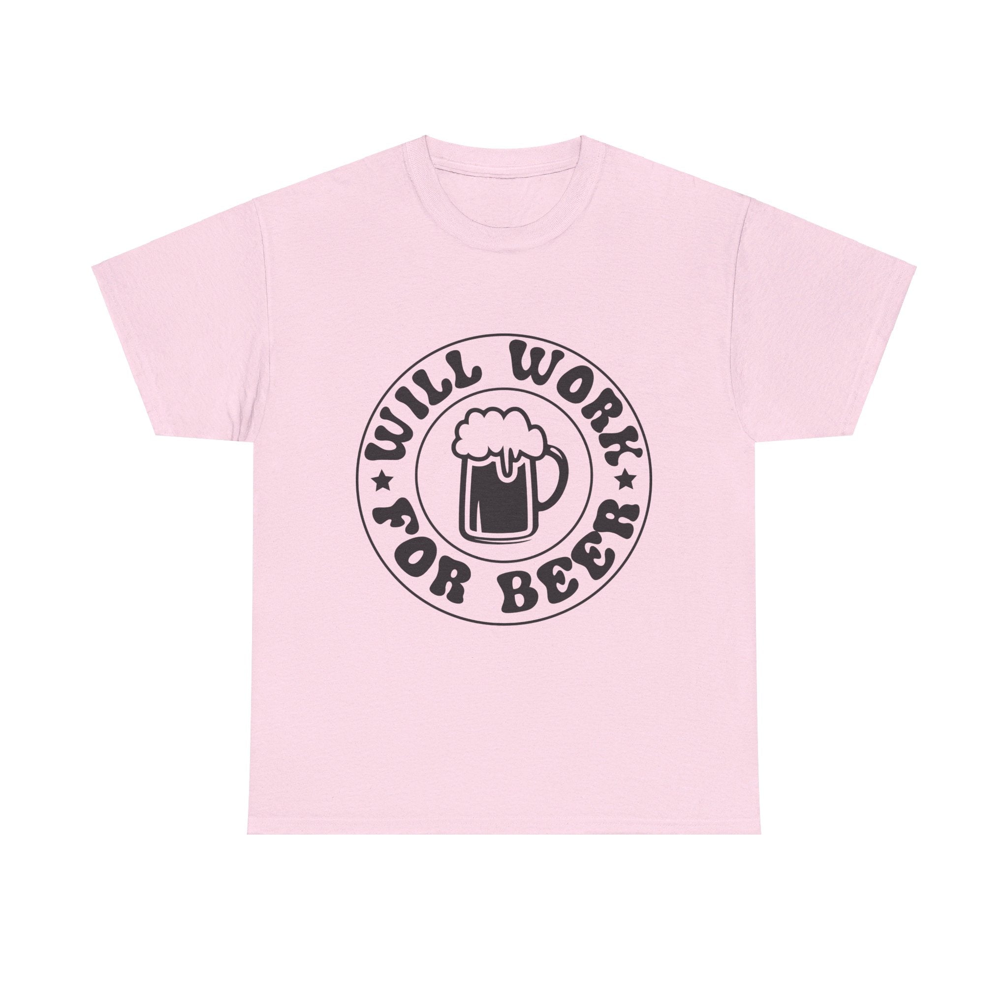 will work for beer funny Unisex Heavy Cotton Tee men women