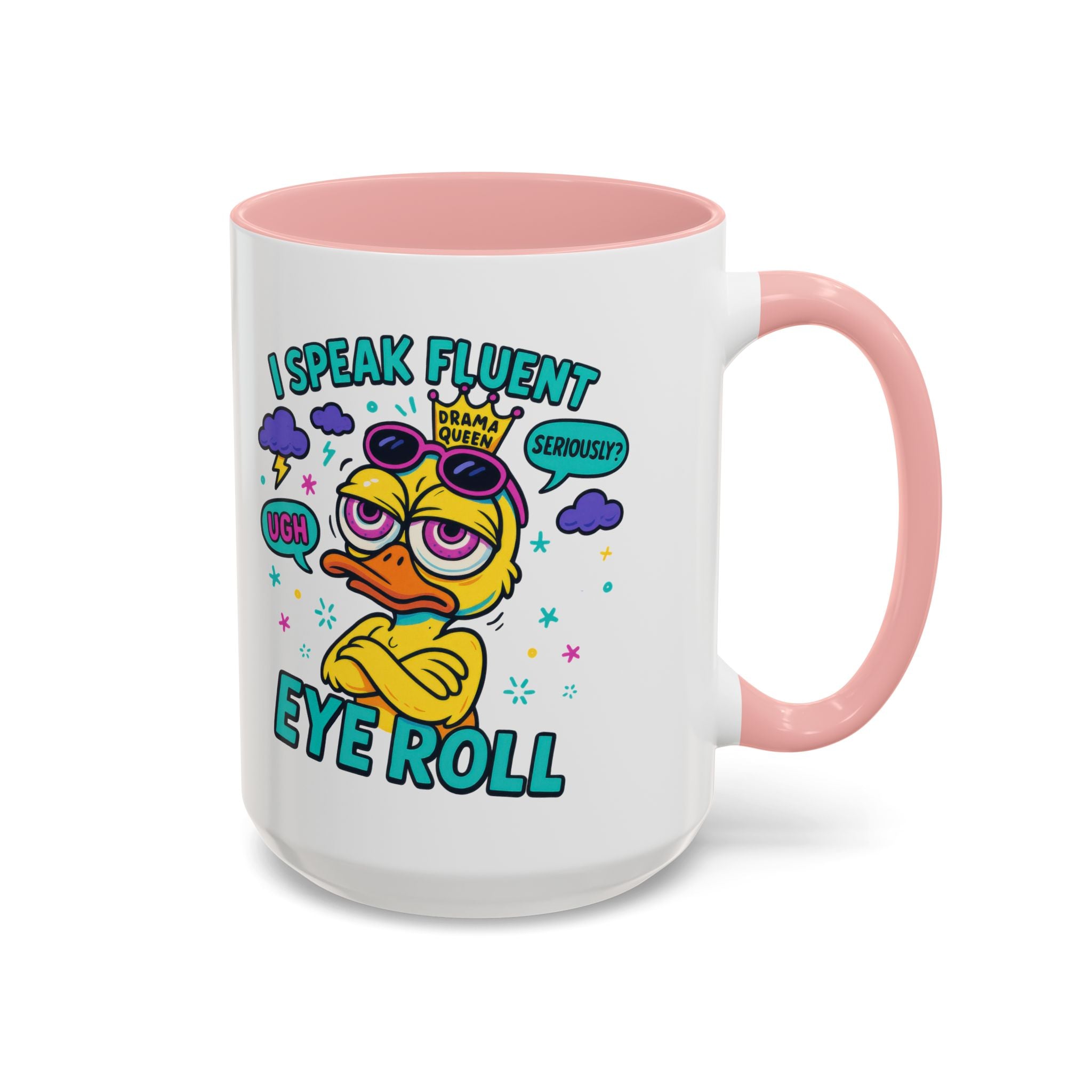 attitude Sassy Eye Roll Coffee Mug,  for Coffee Lovers, Gift for Friends, Quirky Tea Mug, Humor  Cute Kitchen Decor