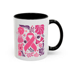 Pink Floral Awareness Coffee Mug, Breast Cancer Awareness Mug, Gift for Her, Supportive Drinkware, Motivational Mug