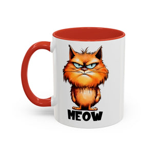 Funny grumpy  Cat Accent Coffee Mug - Perfect Gift for Cat Lovers, Meow Mug, Pet Owner Present, Caffeine Fix, Novelty Drinkware