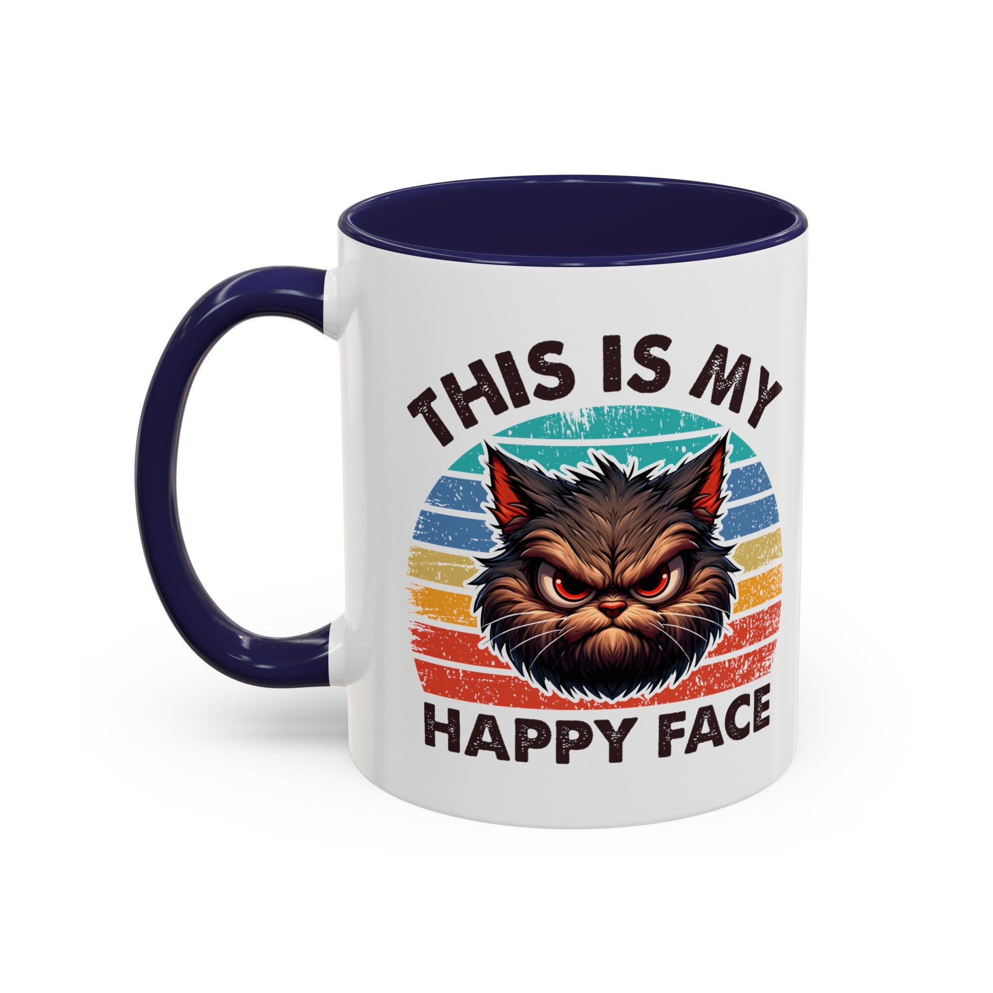 grumpy cat this is my happy face Accent Coffee Mug (11, 15oz) by the x m world