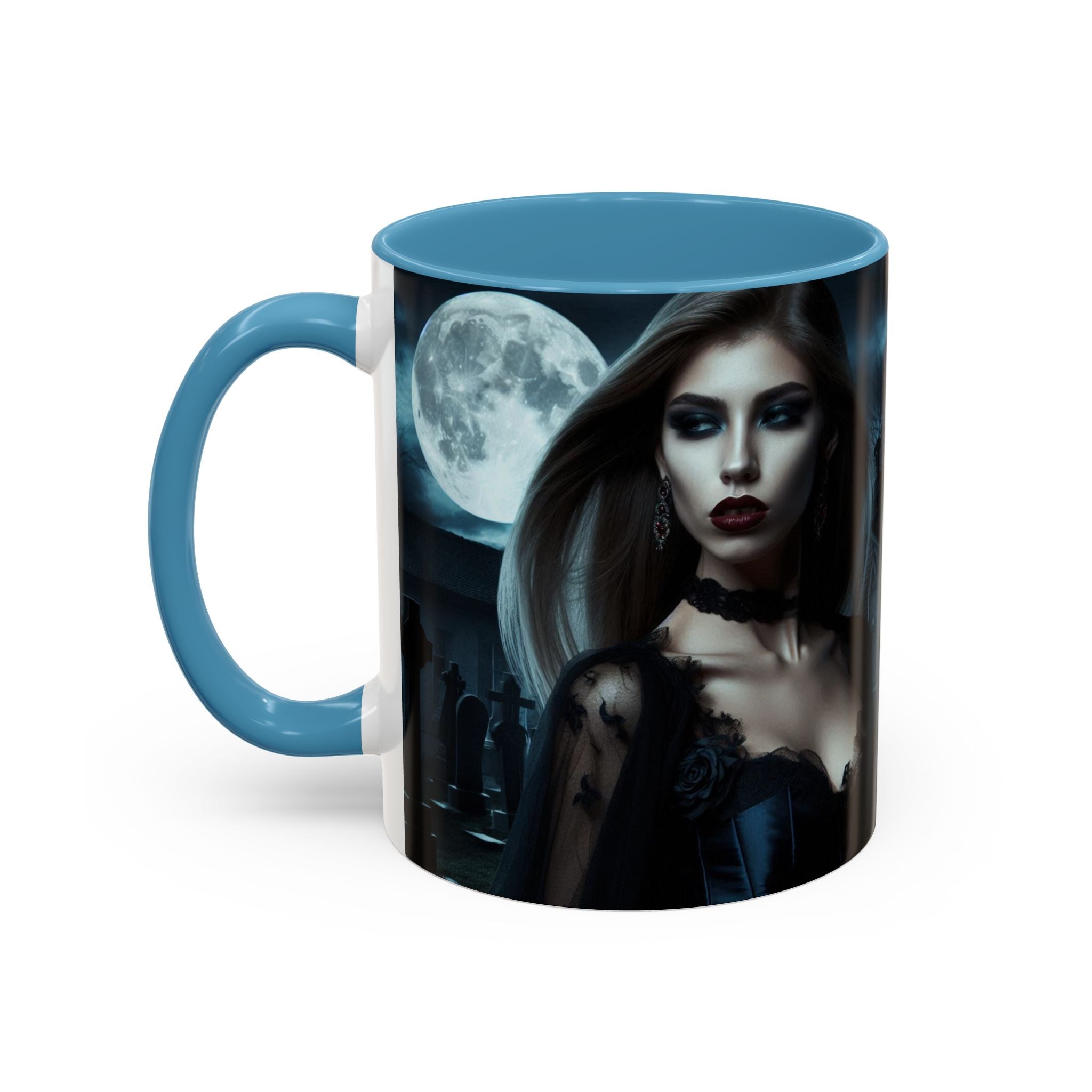 sexy young woman vampire Gothic Moonlit Accent Coffee Mug - 11 or 15oz