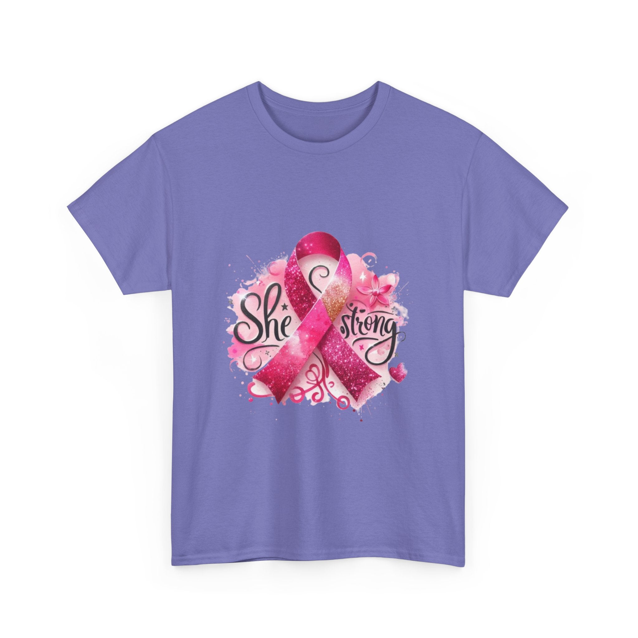 Breast Cancer Awareness Tee - She's Strong, Gift for Survivors, Supportive T-Shirt, Awareness Month, Inspirational Apparel