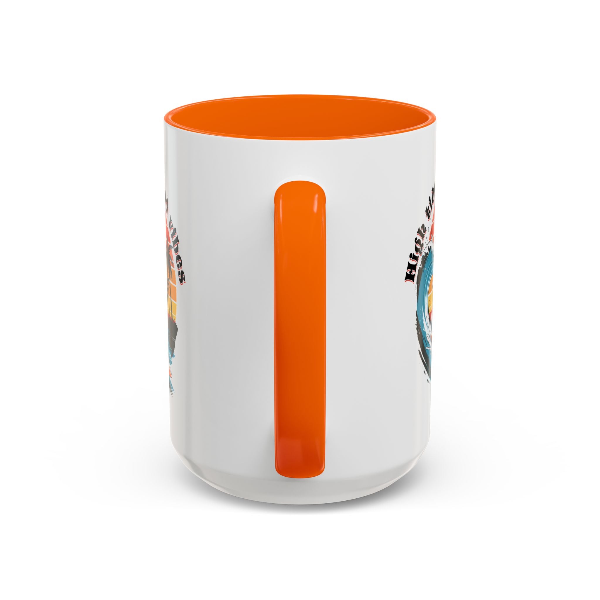 Surfing Cat Coffee Mug - High Tides & Good Vibes - Beach Lover Gift animal lover funny
