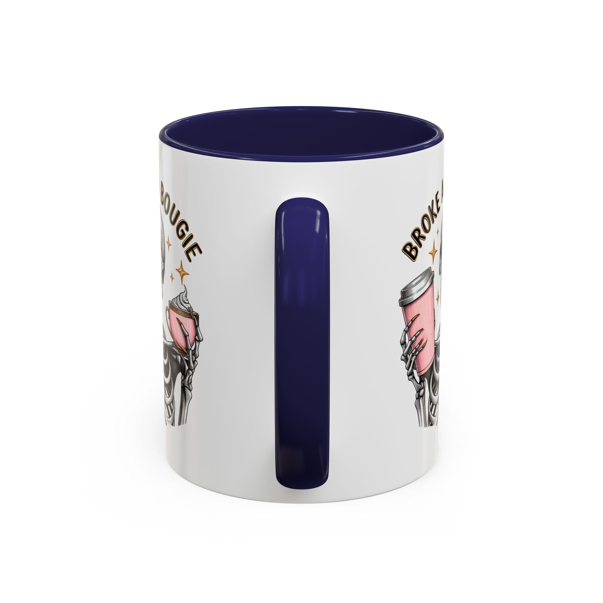 Broke and Bougie Coffee Mug, Skeleton Mug, Halloween Mug, Unique Gift for Coffee Lovers, Spooky Decor