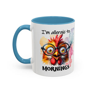 Funny Morning Coffee Mug, Gift for Coffee Lovers, Humorous Mug, Office Mug, Unique Cup for Mornings, Chicken Design