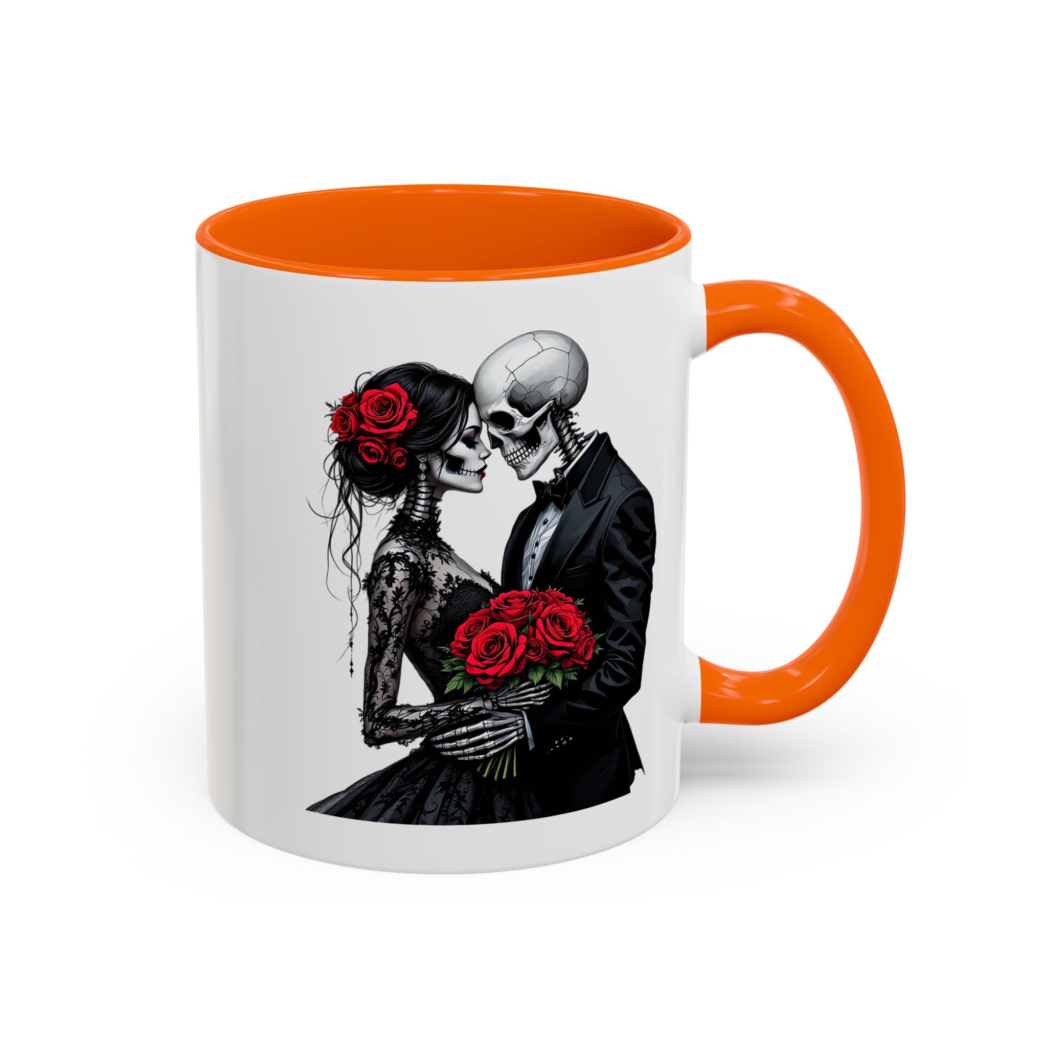 Romantic Skeleton Coffee Mug, Skull Love Mug, Gothic Gift, Halloween Decor, Couple Mug, Unique Coffee Cup