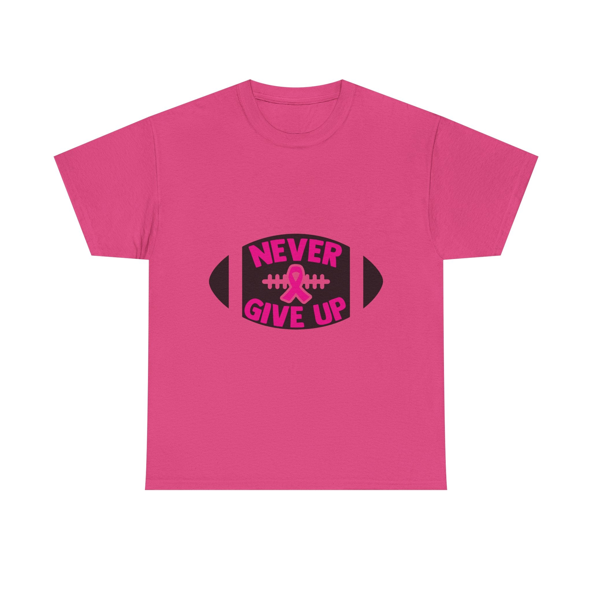 Motivational Football Tee, Never Give Up Shirt, Unisex Cotton T-shirt, Support Awareness, Athletic Gift, Sportswear, Inspirational Apparel