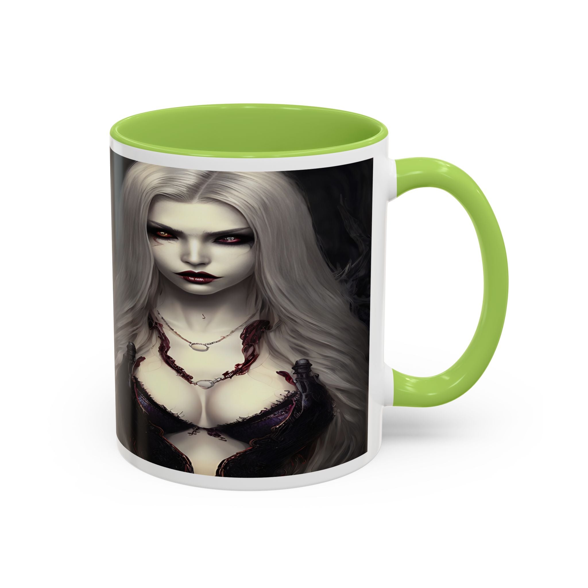 sexy busty woman vampire Gothic Fantasy Coffee Mug - 11oz & 15oz horror art