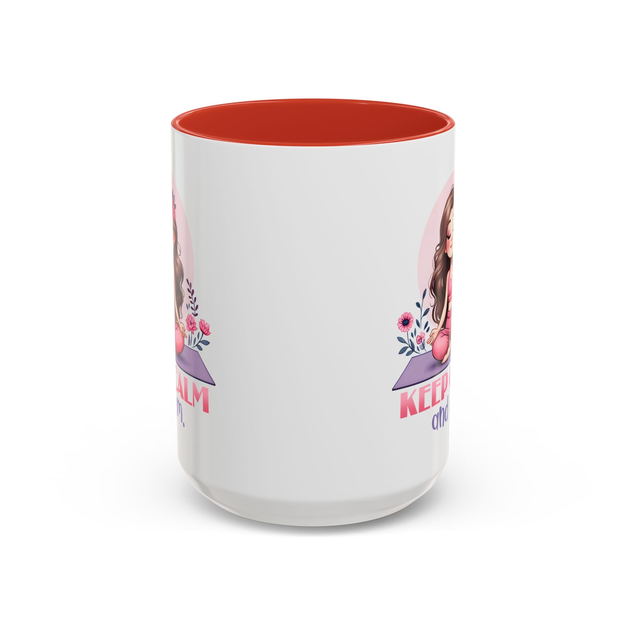 Relaxing Yoga Coffee Mug, Keep Calm and Om Mug, Inspirational Gift, Meditation Mug, Self-Care Coffee Cup, Yoga Lover's Gift