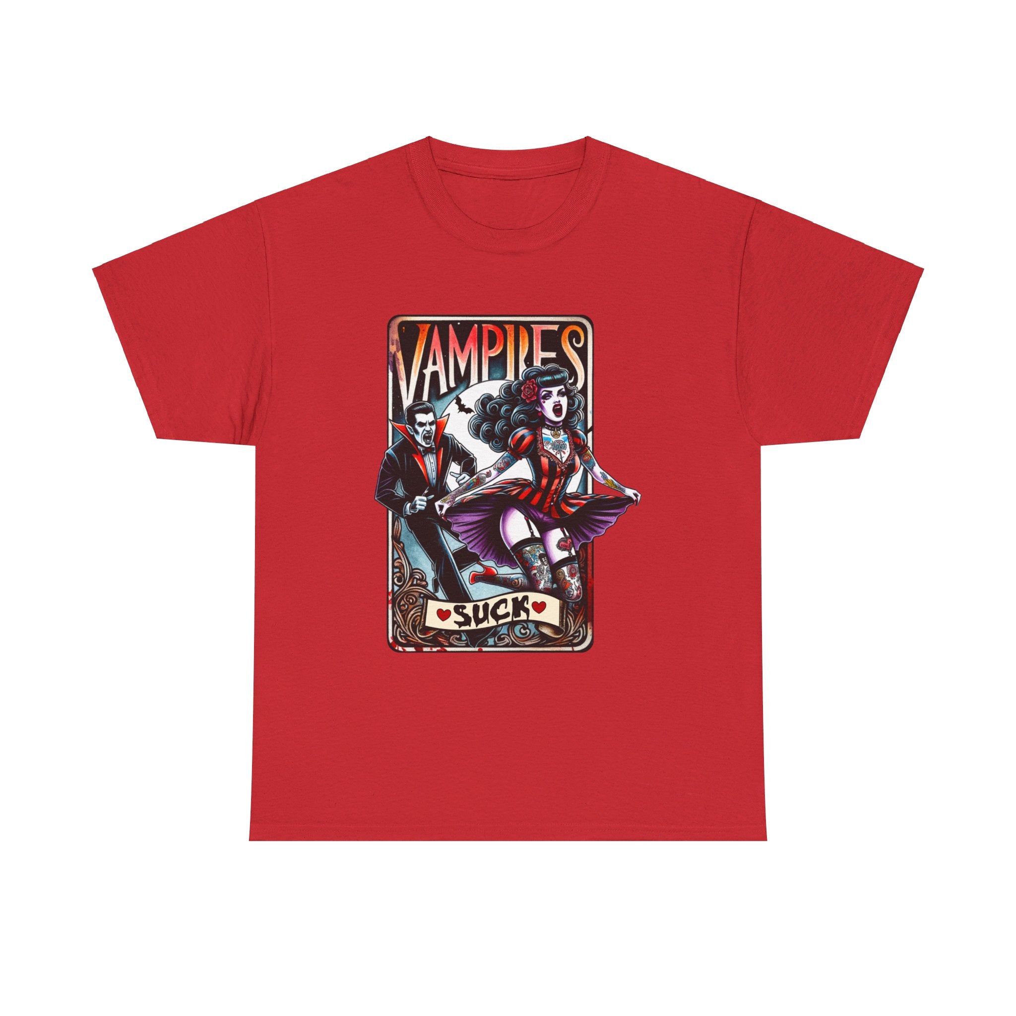 vampires suck horror art Unisex Heavy Cotton Tee men women