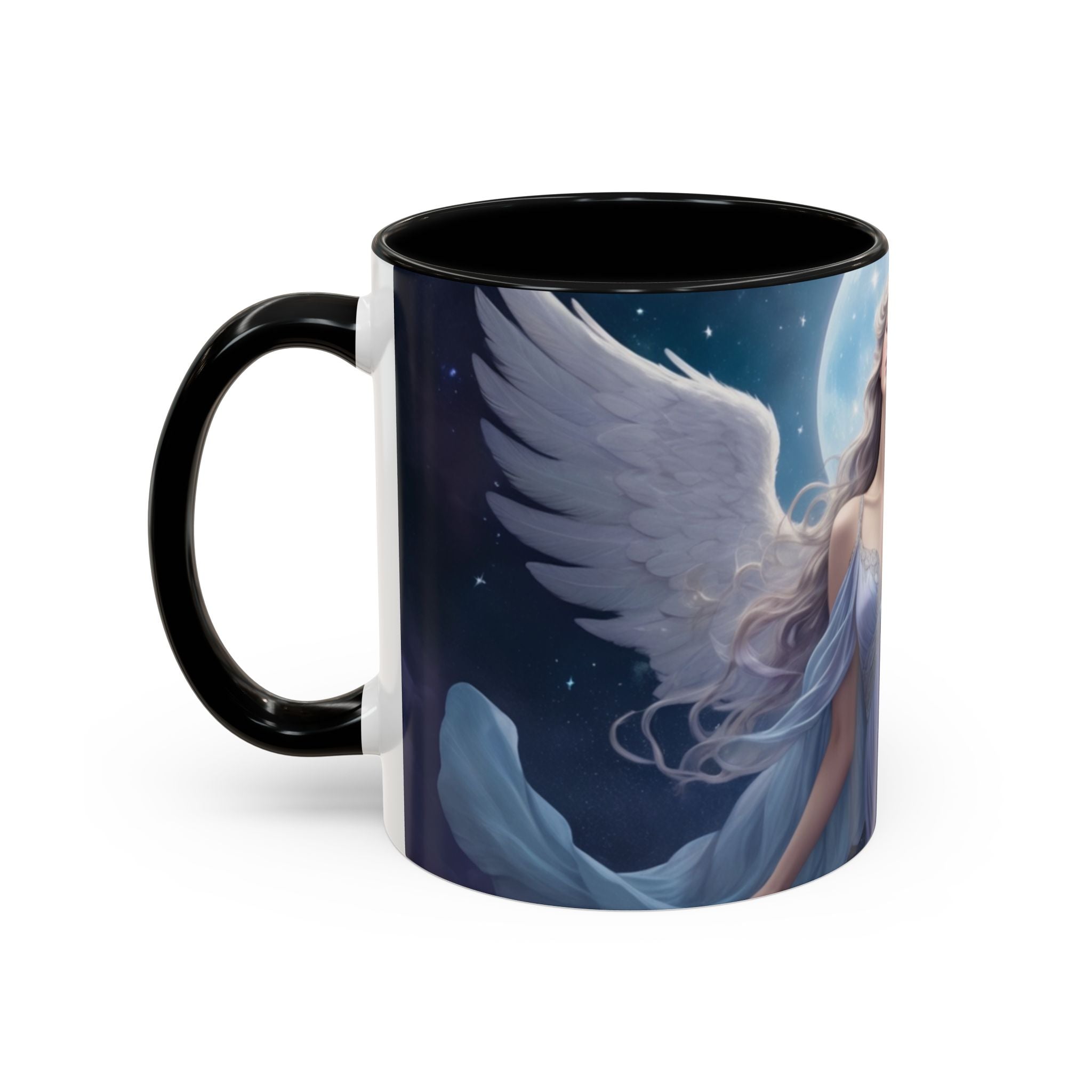 Celestial Angel Accent Coffee Mug - 11 & 15oz, Ethereal Design for Dreamy Coffee Lovers fantasy