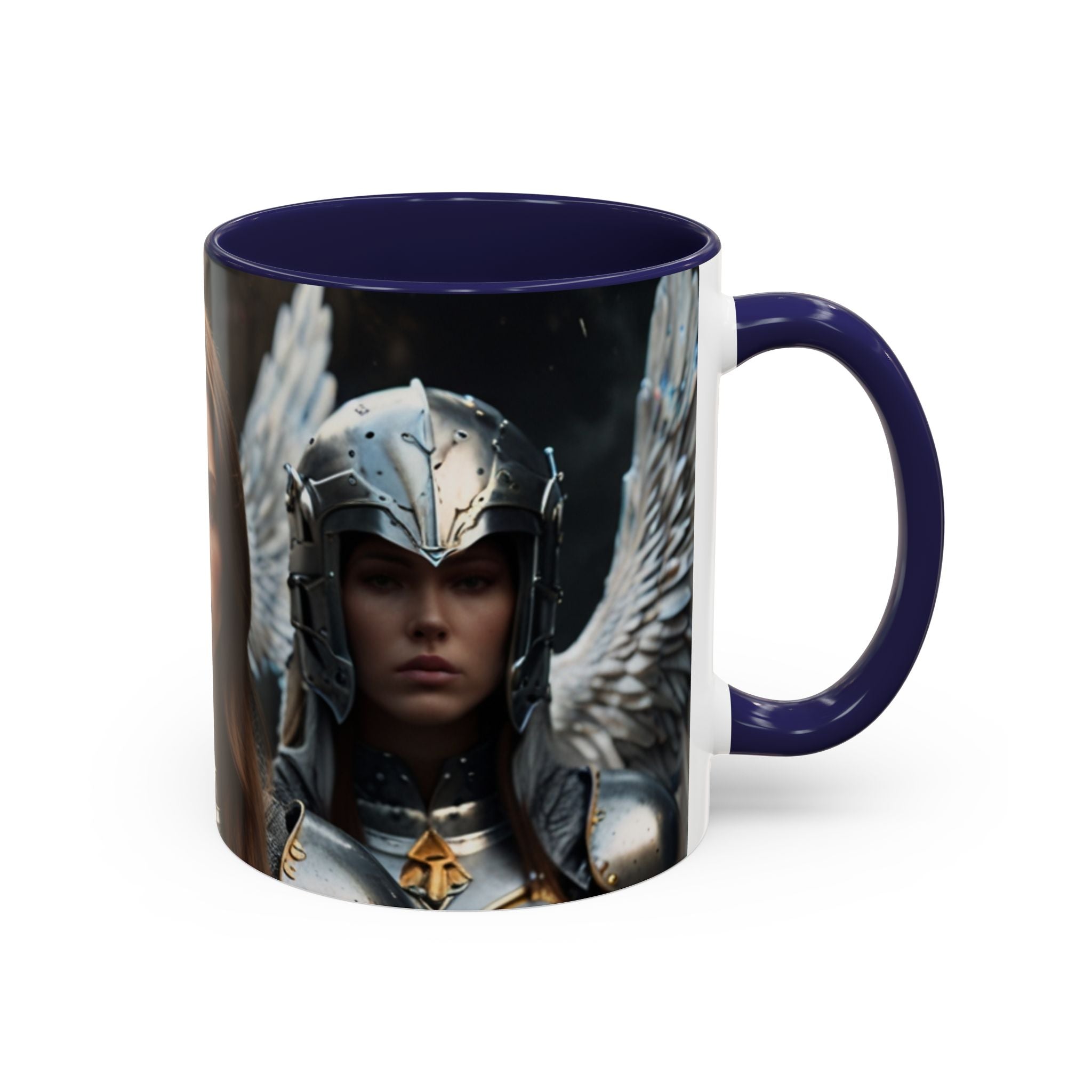 Warrior Angel Accent Coffee Mug - 11 or 15oz Ceramic Mug for Fantasy Lovers