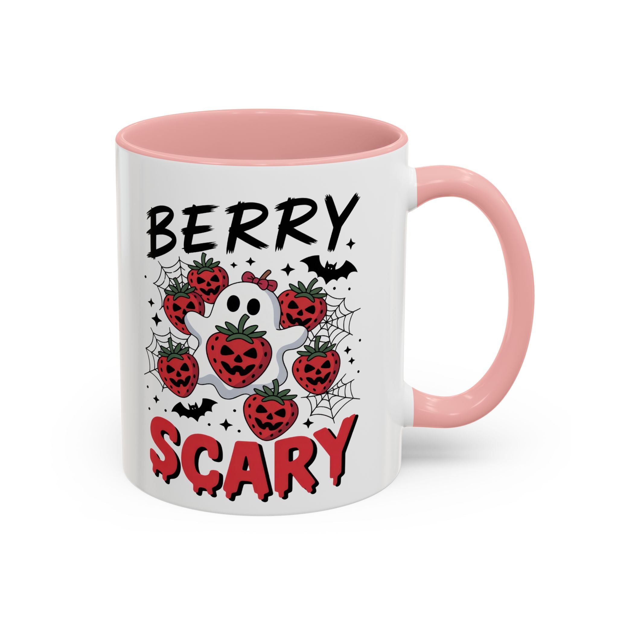 Berry Scary Coffee Mug — Halloween Ghost & Jack‑o'-Lantern Strawberries (11/15 oz)