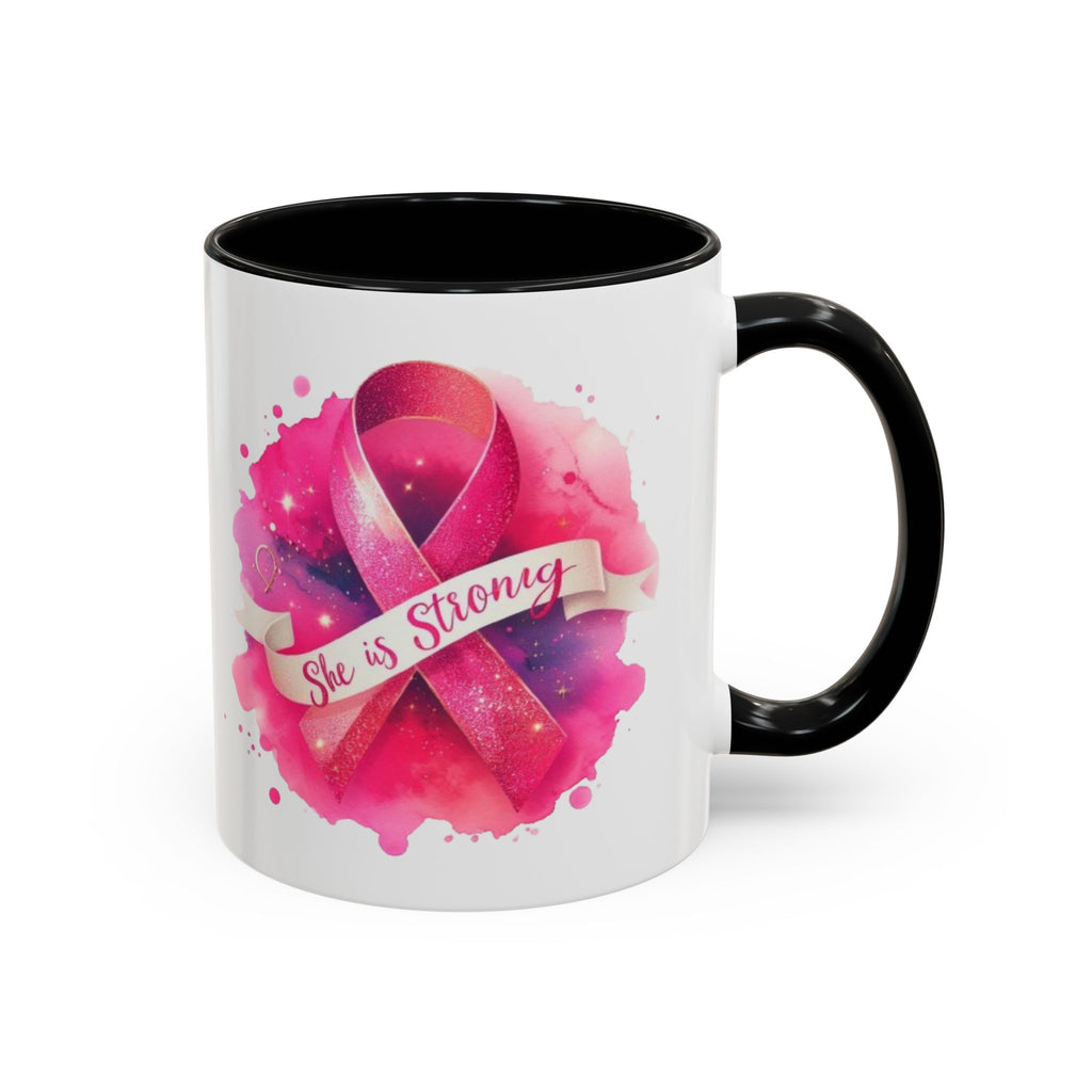 Empowering Pink Ribbon Coffee Mug | She is Strong | Gift for Cancer Awareness, Inspirational Drinkware, Office Mug, Motivational [...]