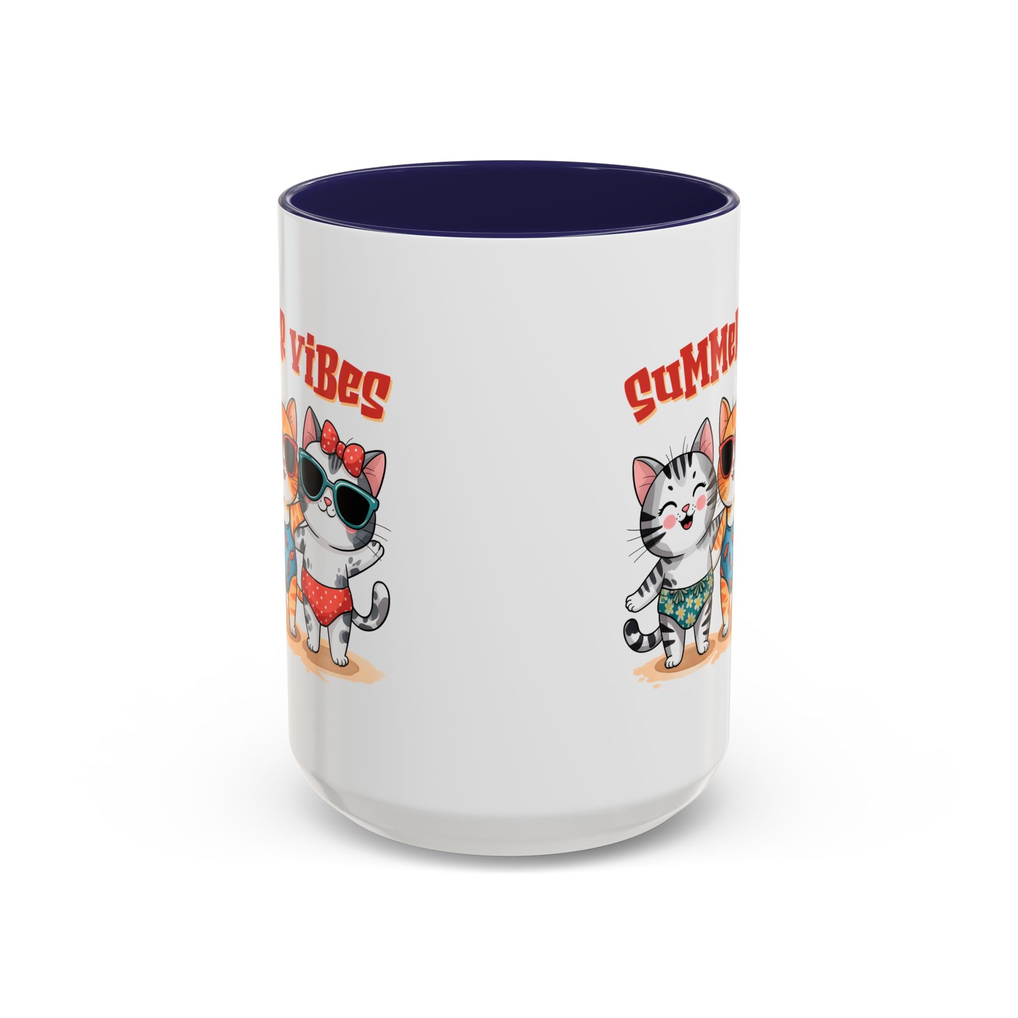 Summer Vibes Cat Coffee Mug - Fun Accent Mug for Cat Lovers