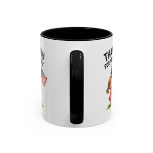 Thank You for Your Service Coffee Mug - 11oz & 15oz Accent Mugs for Veterans Appreciation