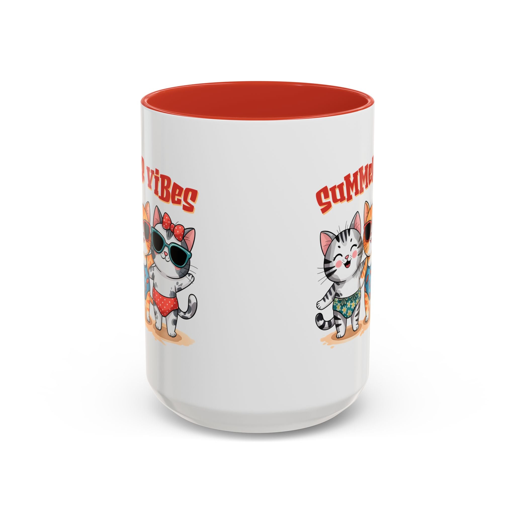 Summer Vibes Cat Coffee Mug - Fun Accent Mug for Cat Lovers