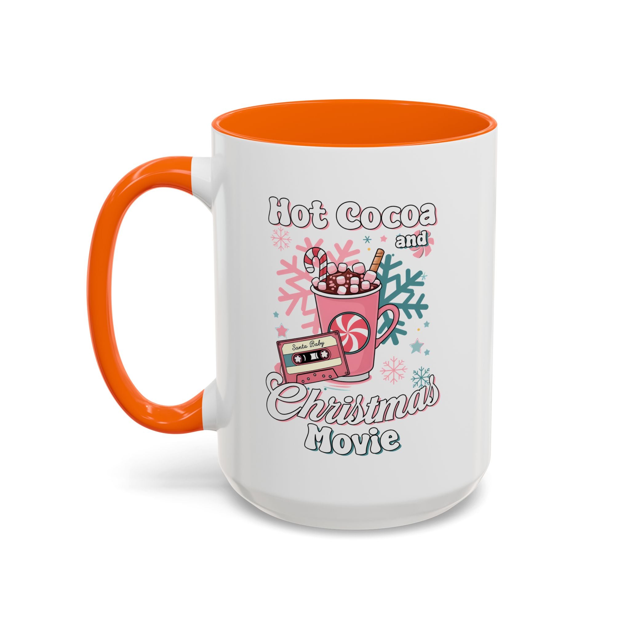 Hot Cocoa & Christmas Movie Mug, Cozy Holiday Cup, Winter Gift, Festive Beverage Container, Cute Coffee Mug