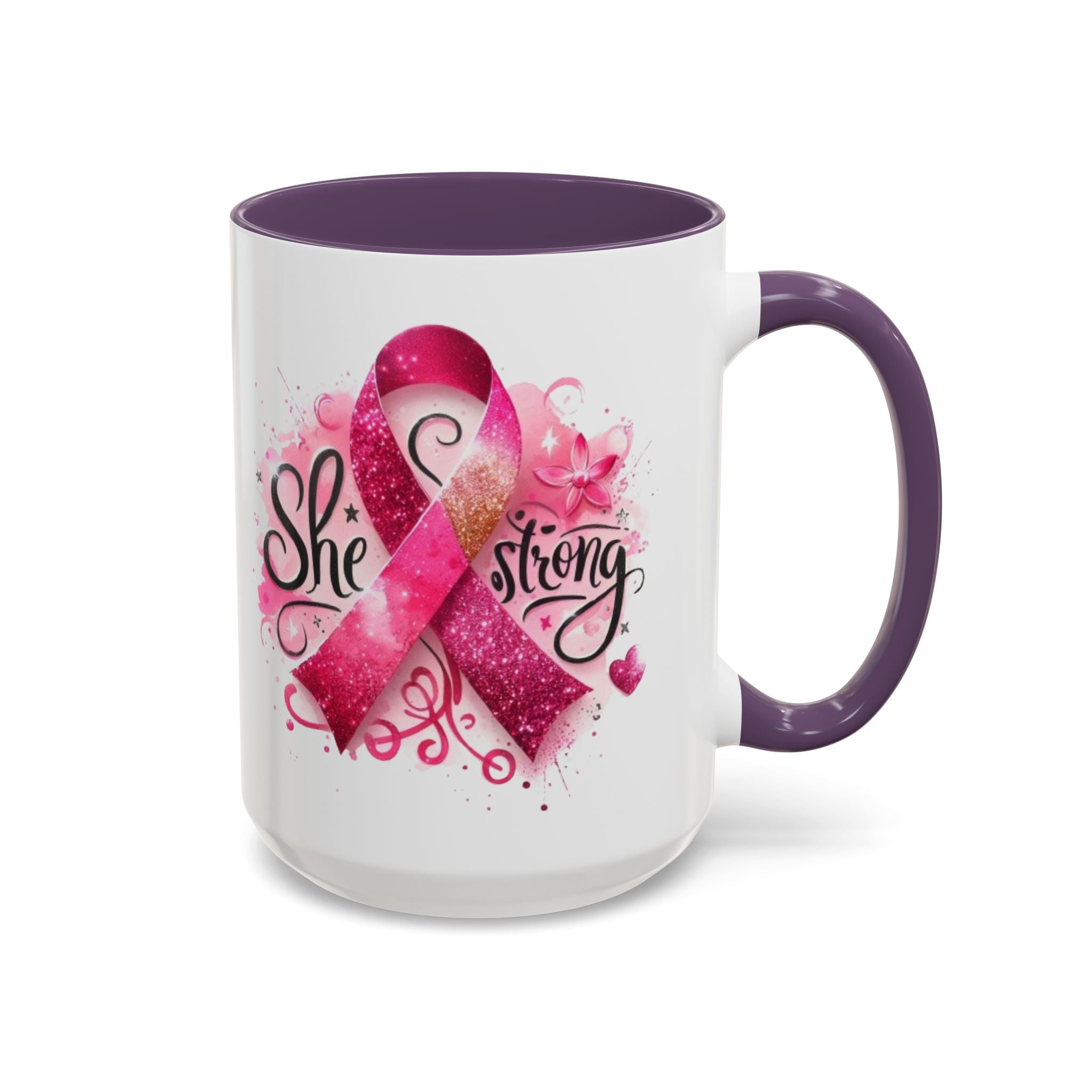Empowering Pink Ribbon Coffee Mug - Gift for Survivors, Breast Cancer Awareness, Motivational Mug, Inspirational Drinkware, Self-Care Gift