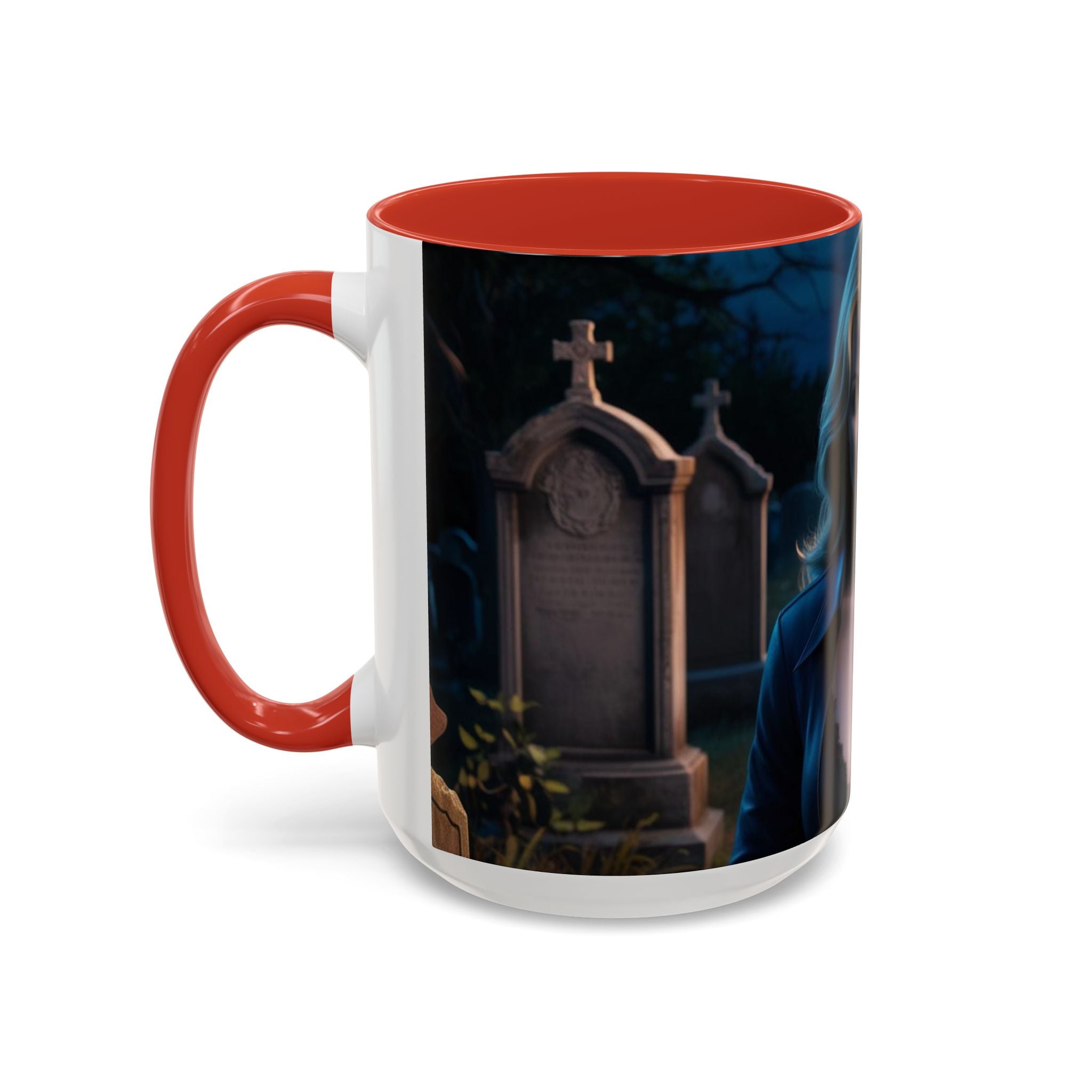 Vampire Beauty Coffee Mug – Gothic Graveyard Accent Mug fantasy horror