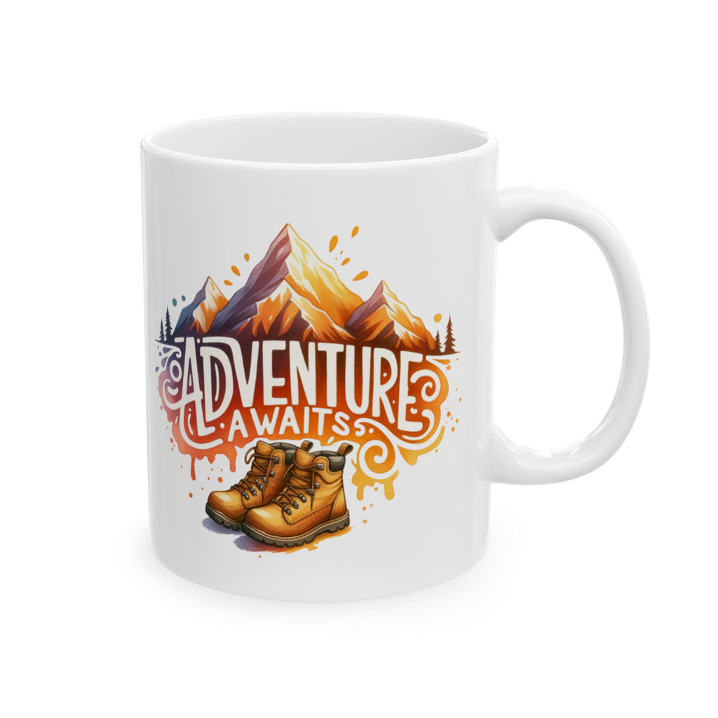 Adventure coffee Mug, Coffee Lover Gift, Camping Mug, Hiking Coffee Cup, Nature Lover Ceramic, Outdoor Adventure Drinkware