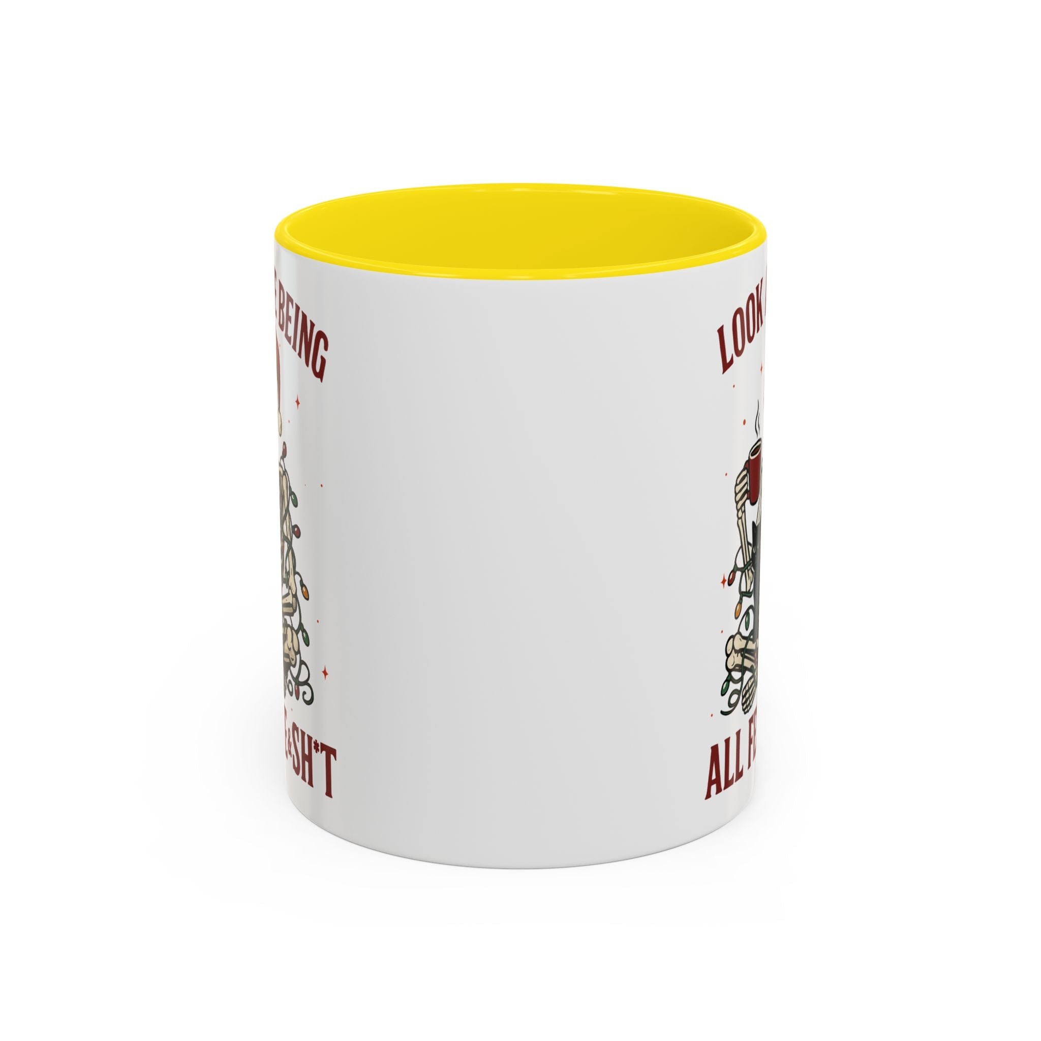 Festive Skeleton Christmas cheer winter Coffee Mug funny adult humor cup