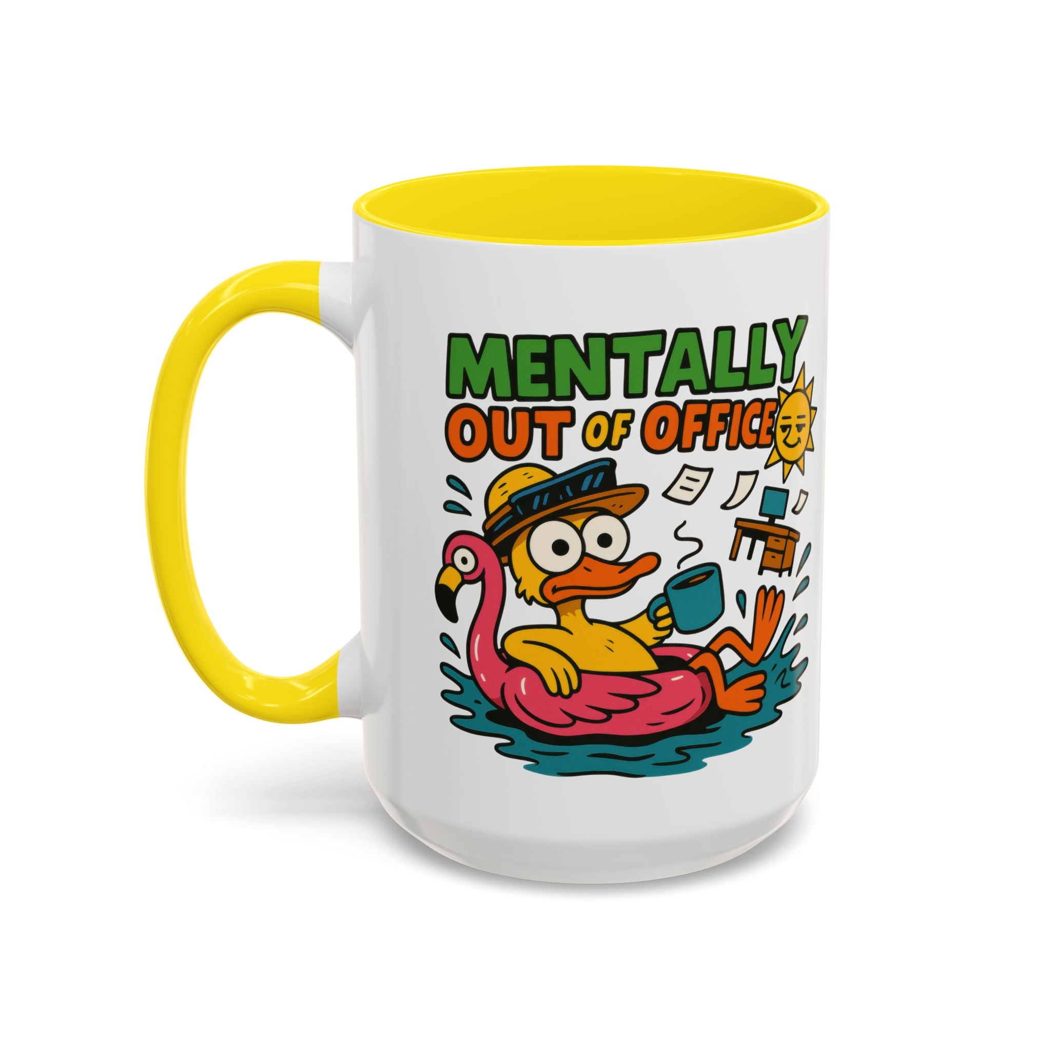 Fun Summer Coffee Mug, Quirky Gift for Beach Lovers, Office Humor Mug, Relaxation, Vacation, Cute Animal Design