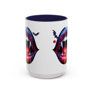Vampire Lips Coffee Mug, Gothic Drinkware, Halloween Gift, Spooky Kitchen Decor, Vampires, Halloween Party Accessories